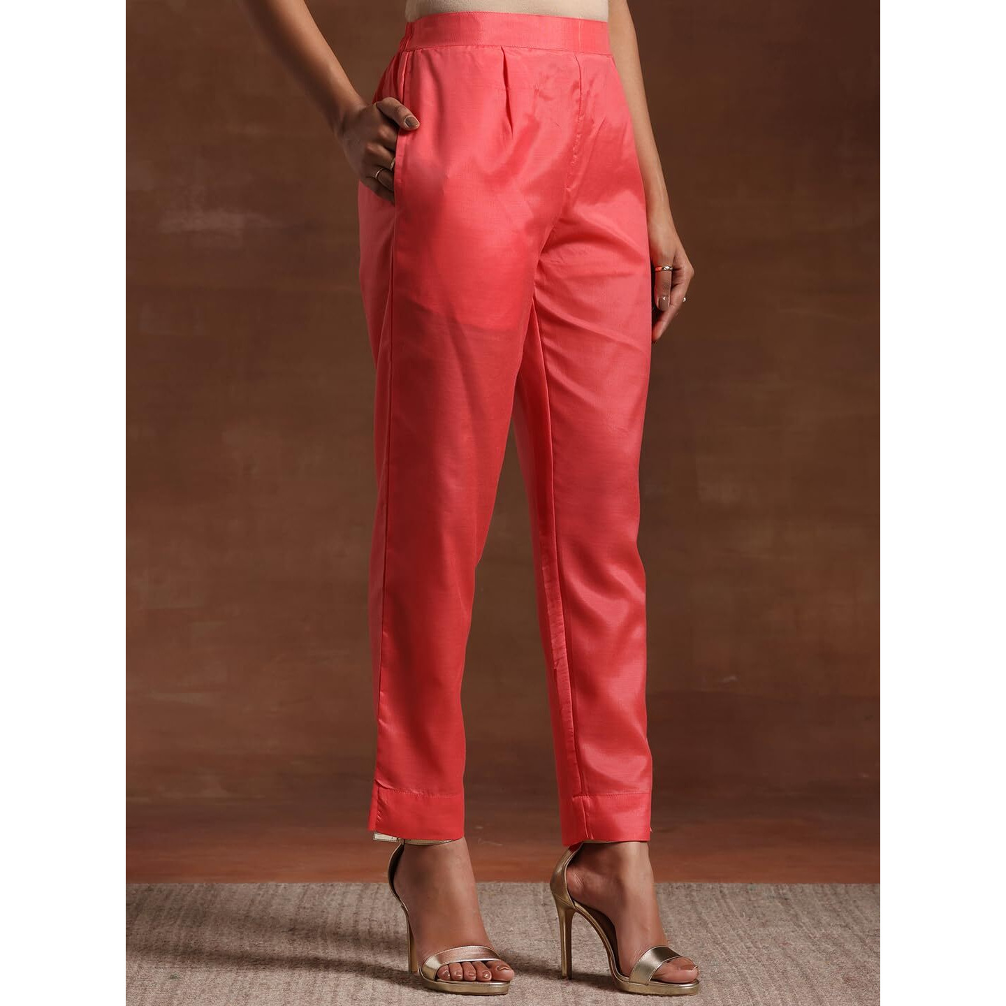 Libas Women's Organza Kurta Sets (48671_Coral_Xs)