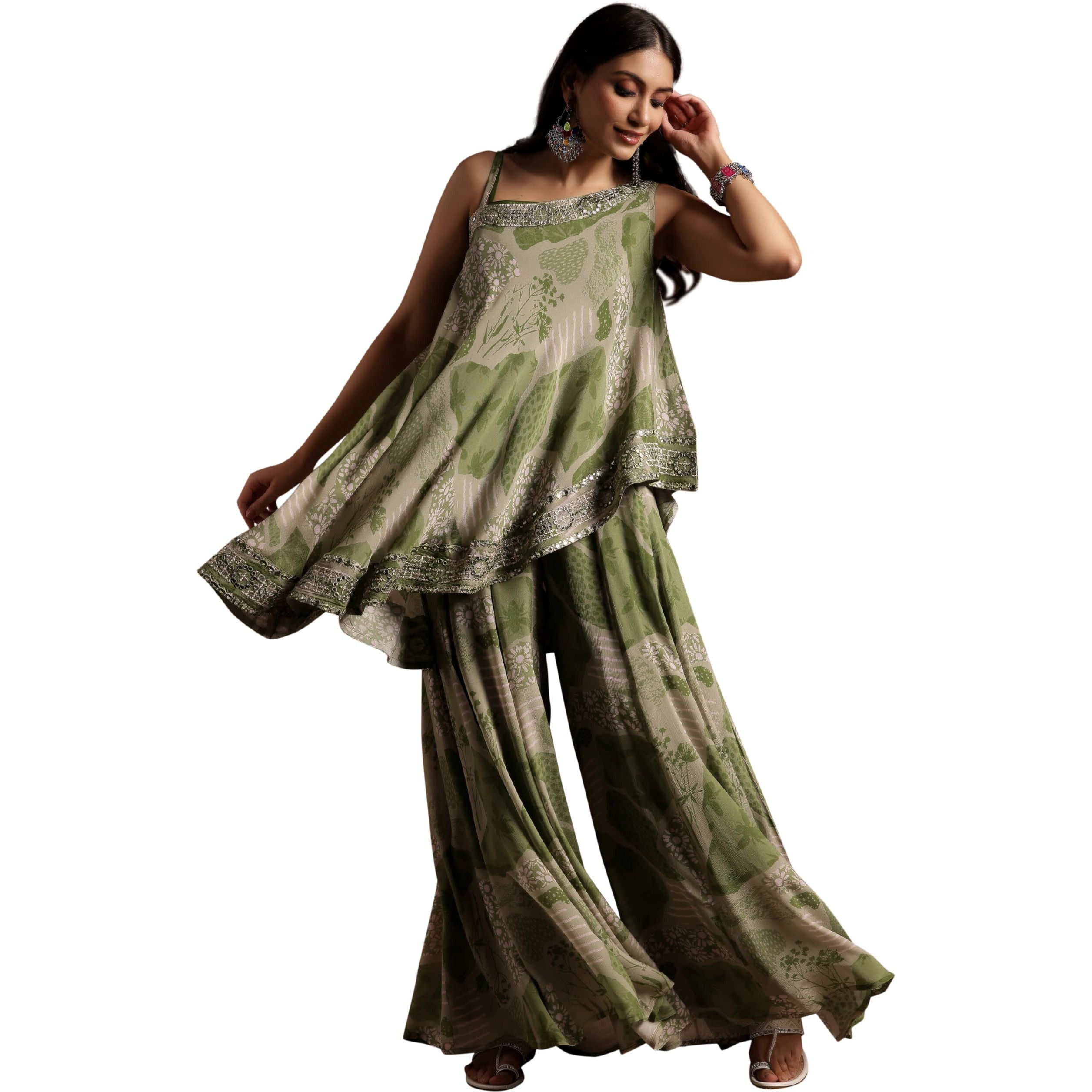 Libas Womens Printed Silk Blend Co-Ord Set For Women