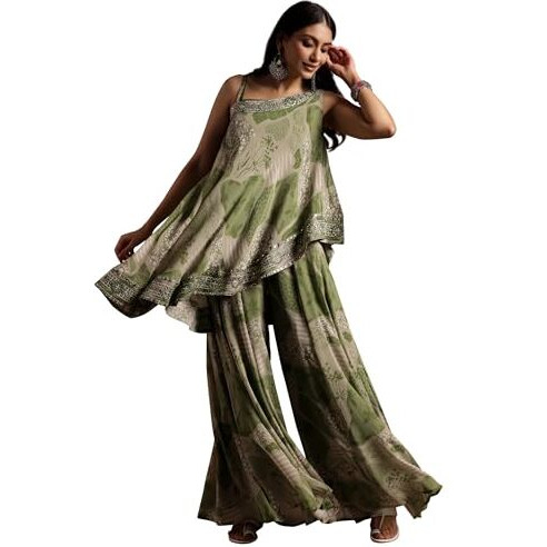 Libas Womens Printed Silk Blend Co-Ord Set For Women