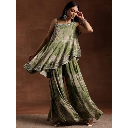 Libas Womens Printed Silk Blend Co-Ord Set For Women