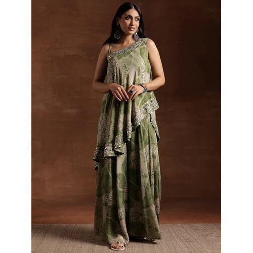 Libas Womens Printed Silk Blend Co-Ord Set For Women