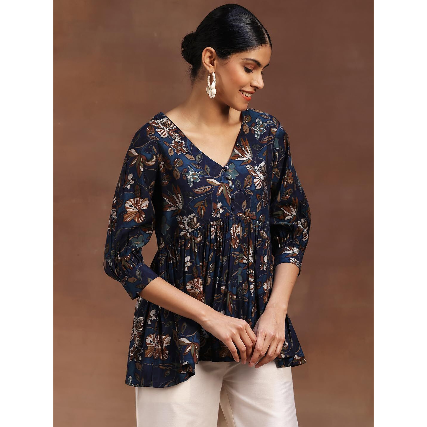 Libas Women's Printed A-Line Kurtis (29113O_Blue