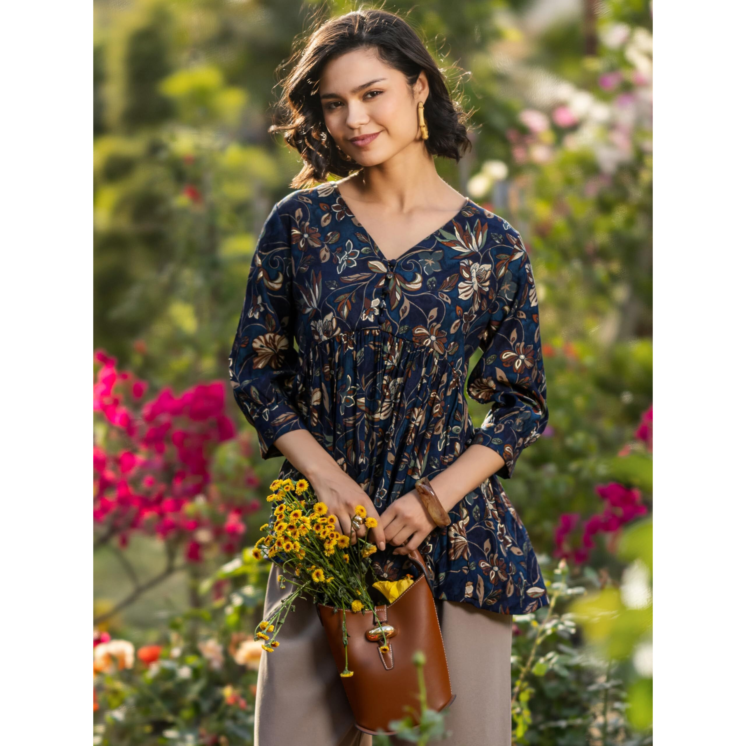 Libas Women's Printed A-Line Kurtis (29113O_Blue