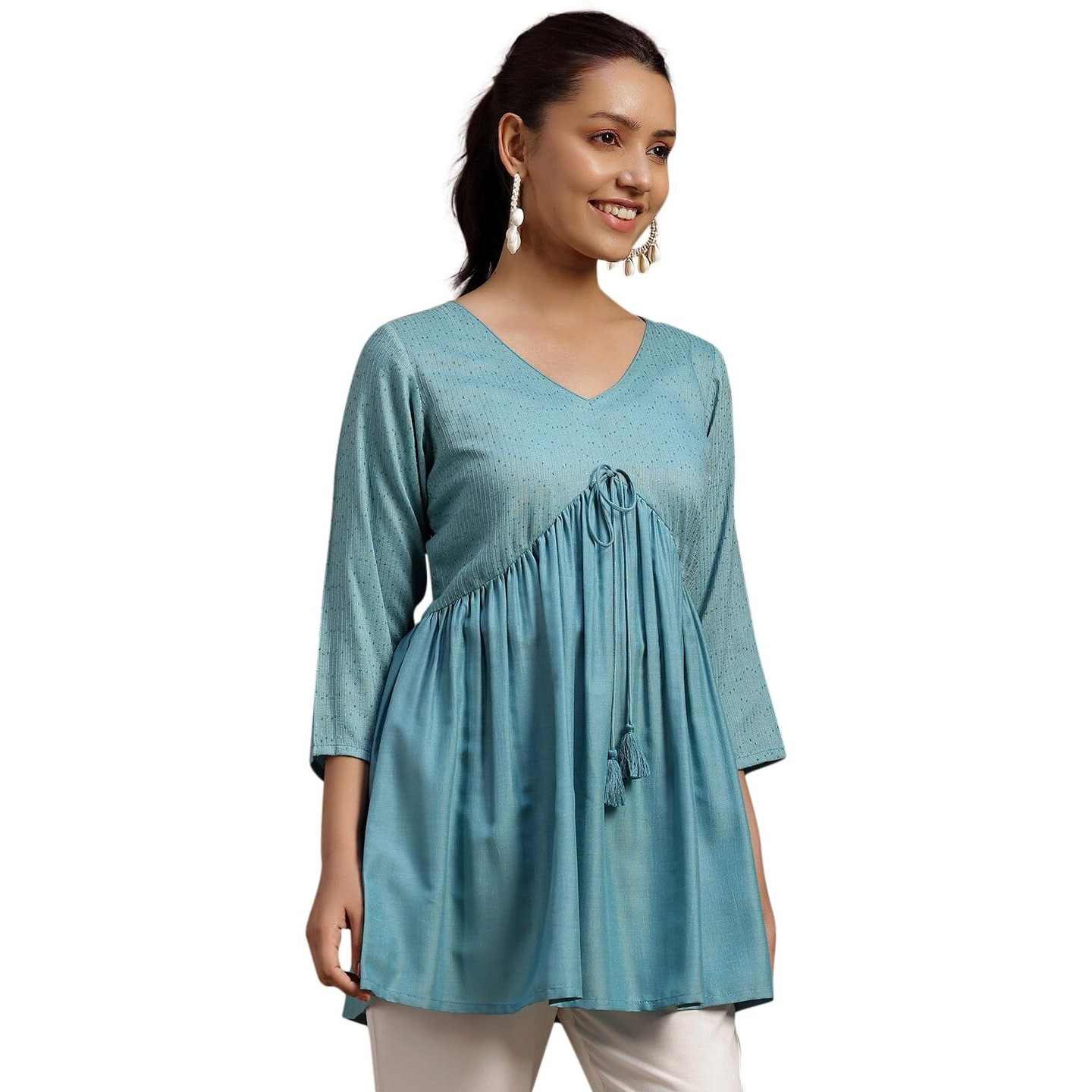 Libas Women's A-Line Kurti (29144_Sea Green