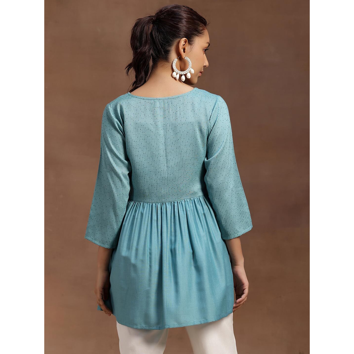 Libas Women's A-Line Kurti (29144_Sea Green