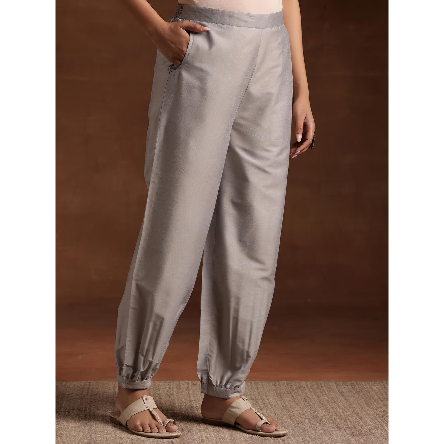 Libas Women's Regular Casual Pants (Pl1578 Grey