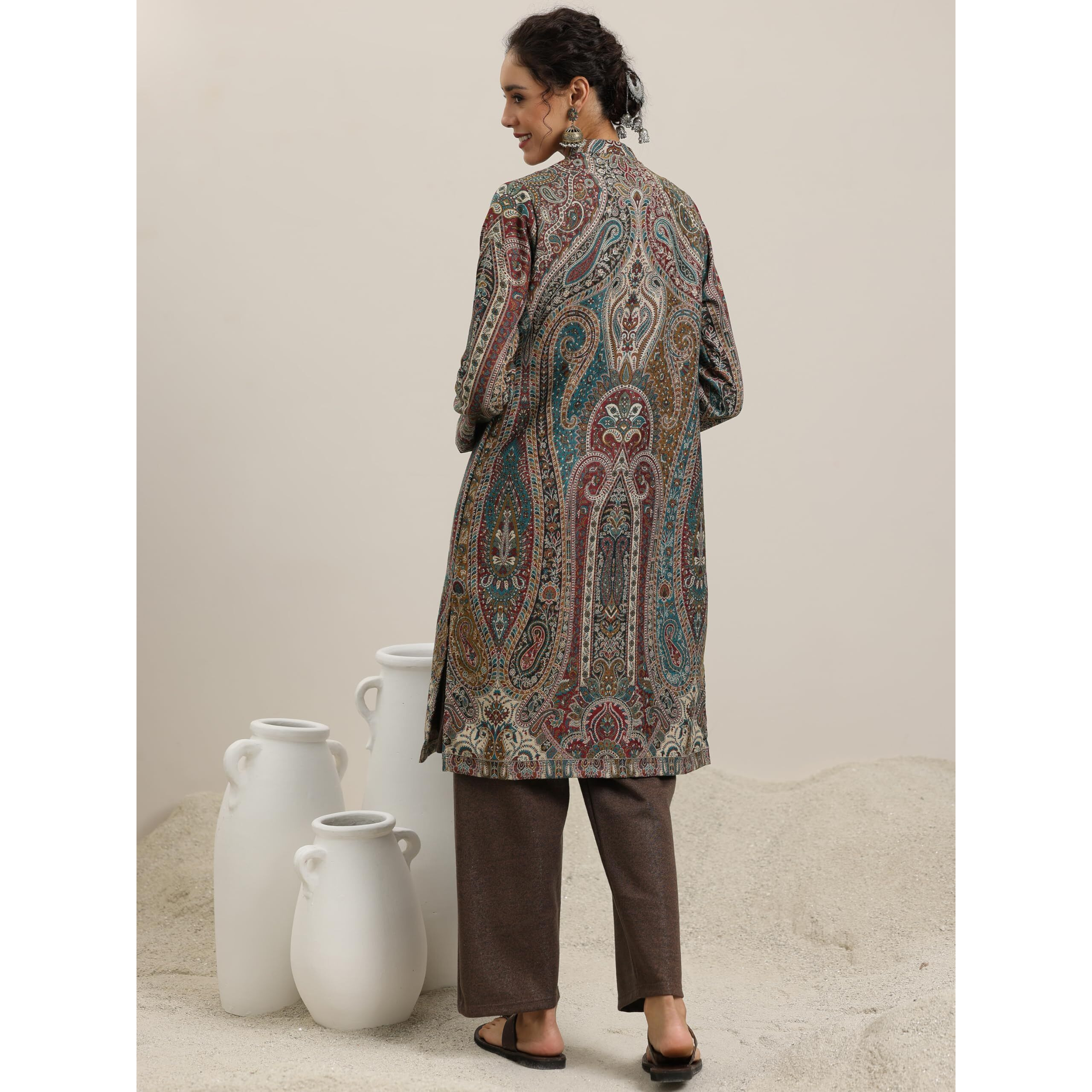 Libas Women's Wool Blend Kurta Set (48809W_Brown