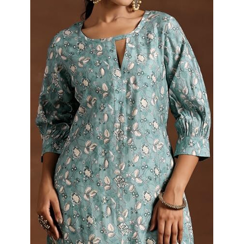 Libas Women's Silk Regular Kurta (29217_Blue