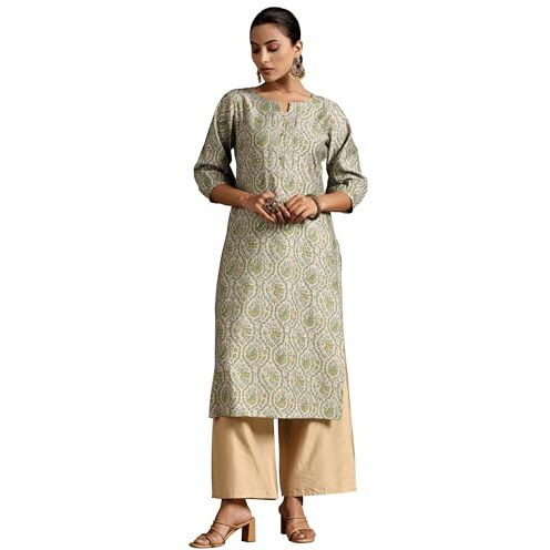 Libas Women's Silk Regular Kurta (29220_Green