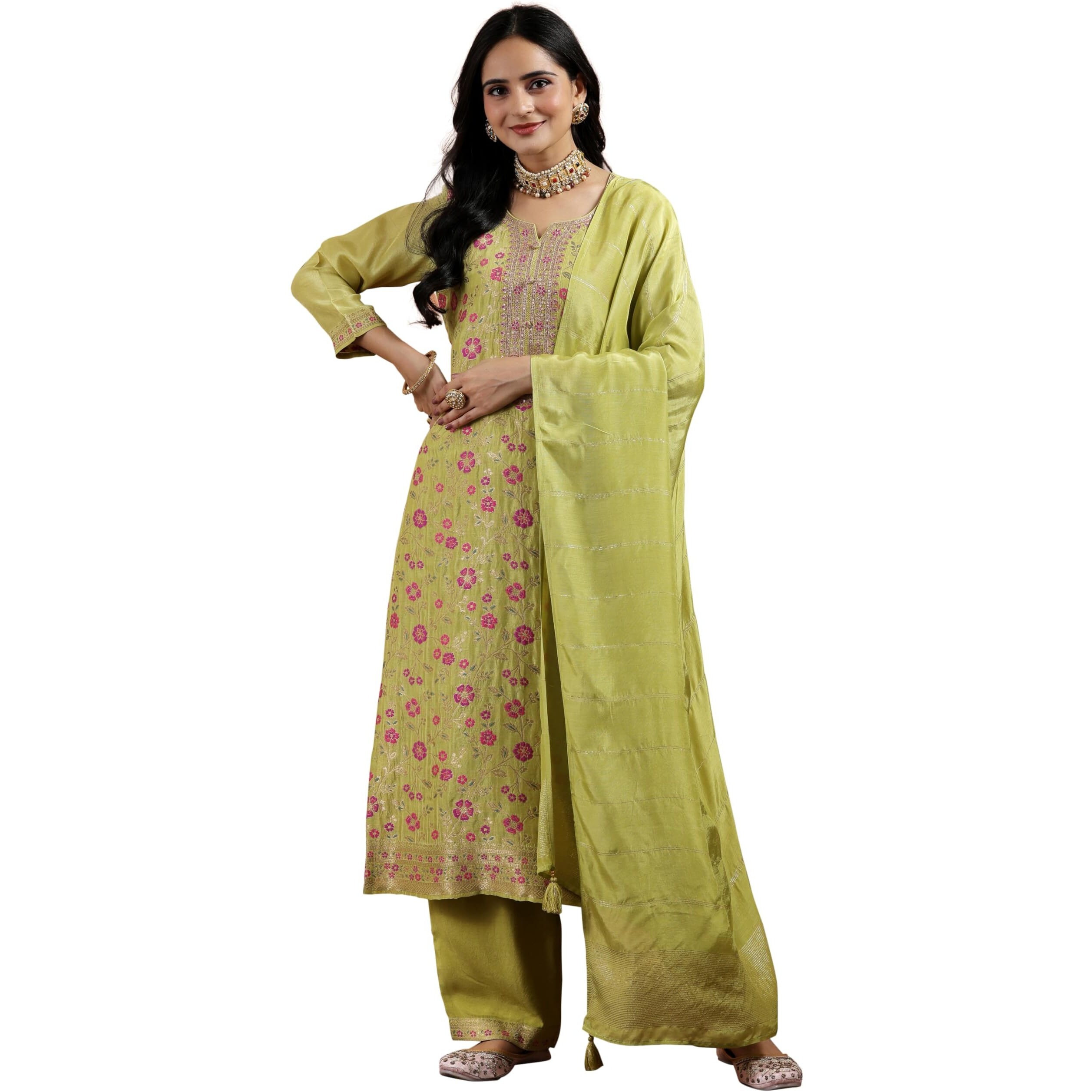 Libas Women's Silk Blend Kurta Set (48854