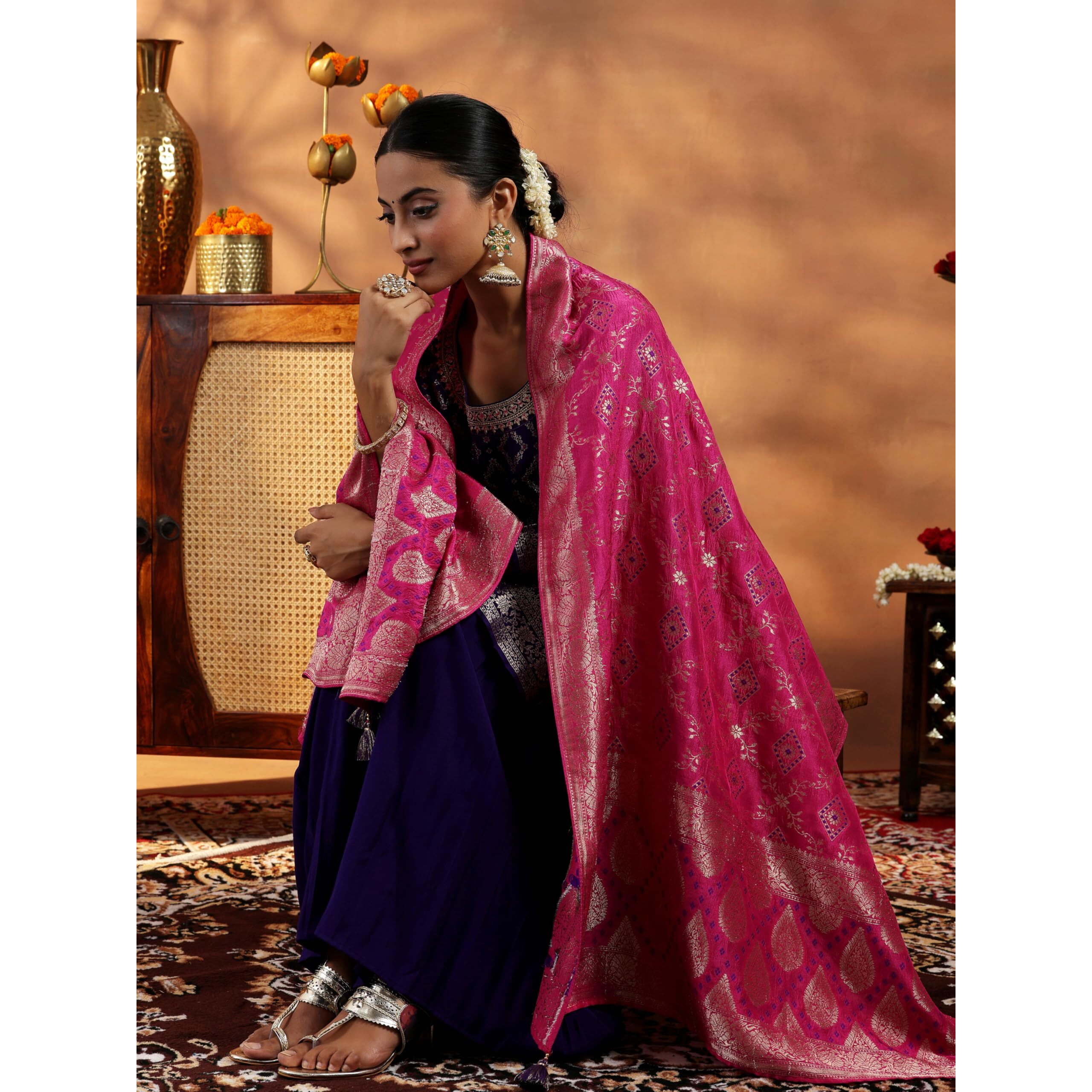 Libas Women's Silk Blend Kurta Set (48858