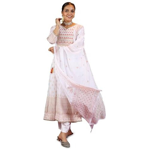 Libas Off White Organza Printed Kurta Sets For Women