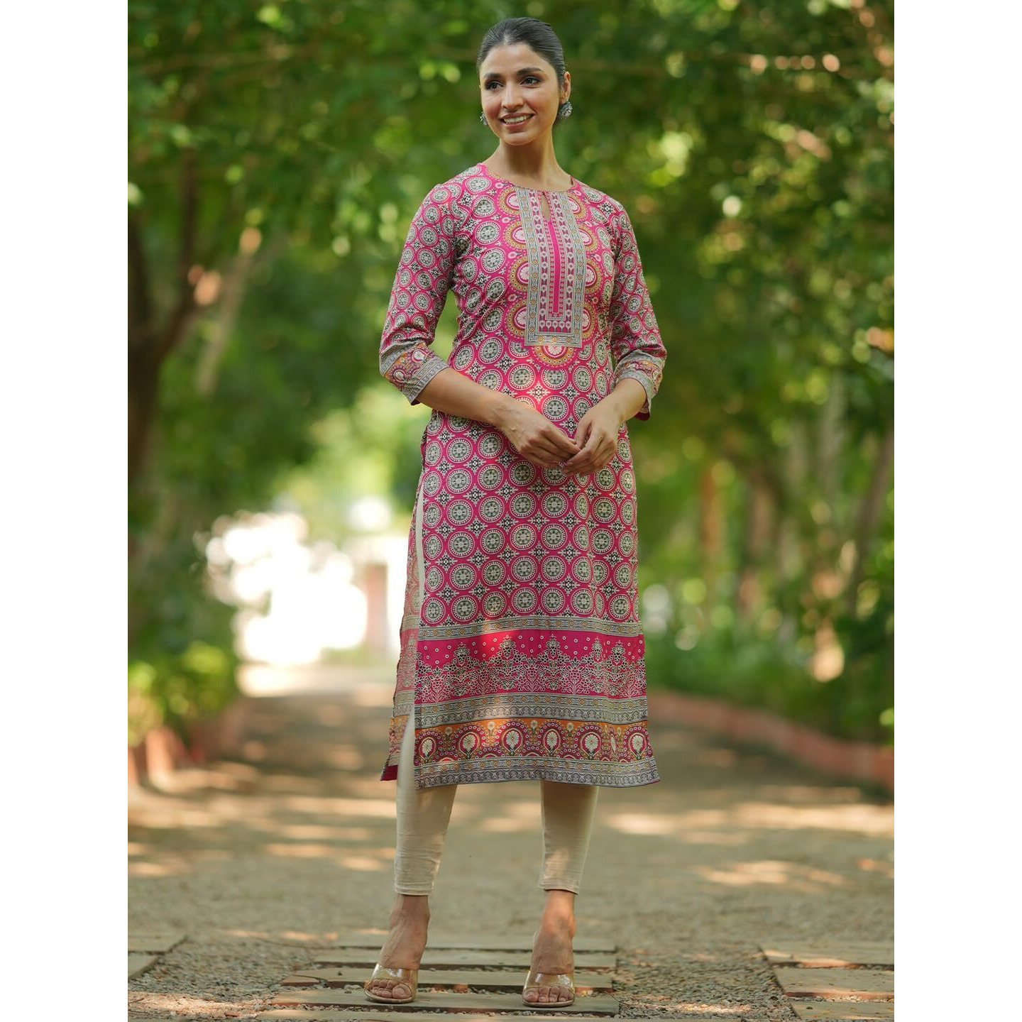 Libas Womens Printed Crepe Straight Kurta For Women