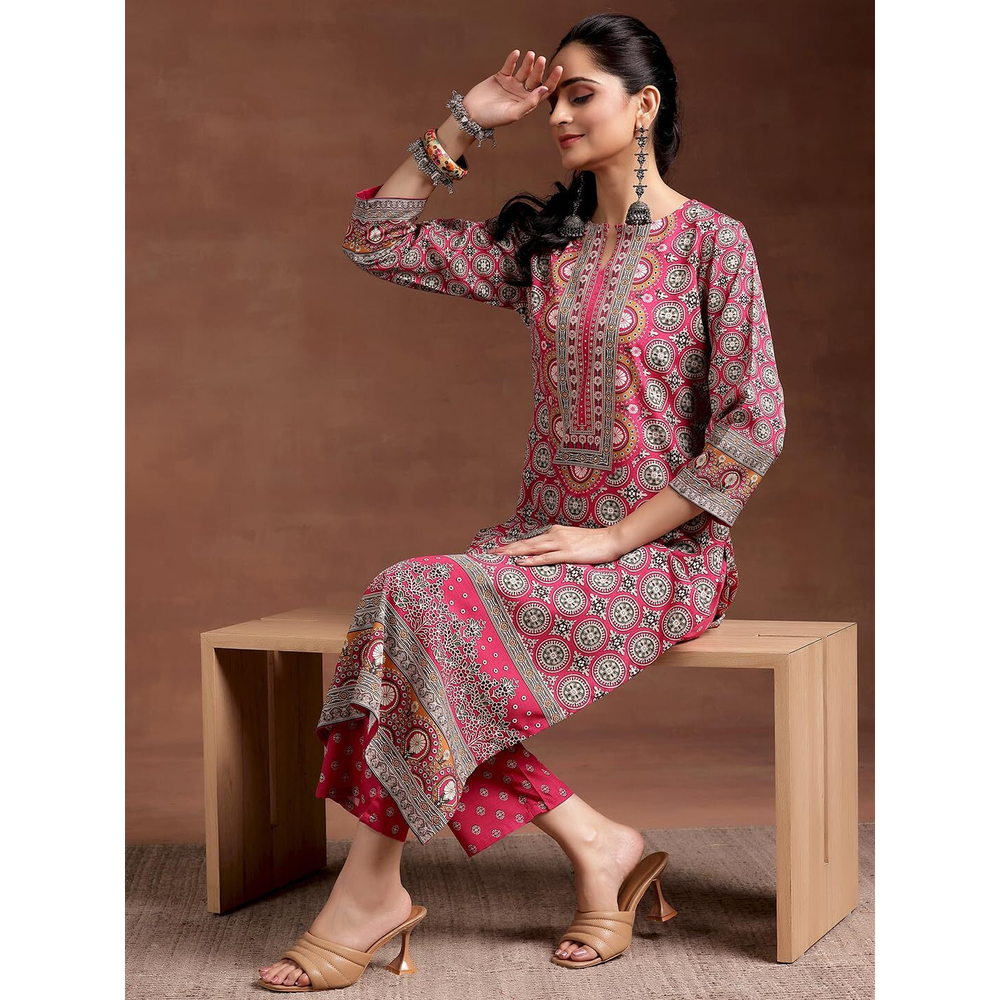 Libas Womens Printed Crepe Straight Kurta For Women