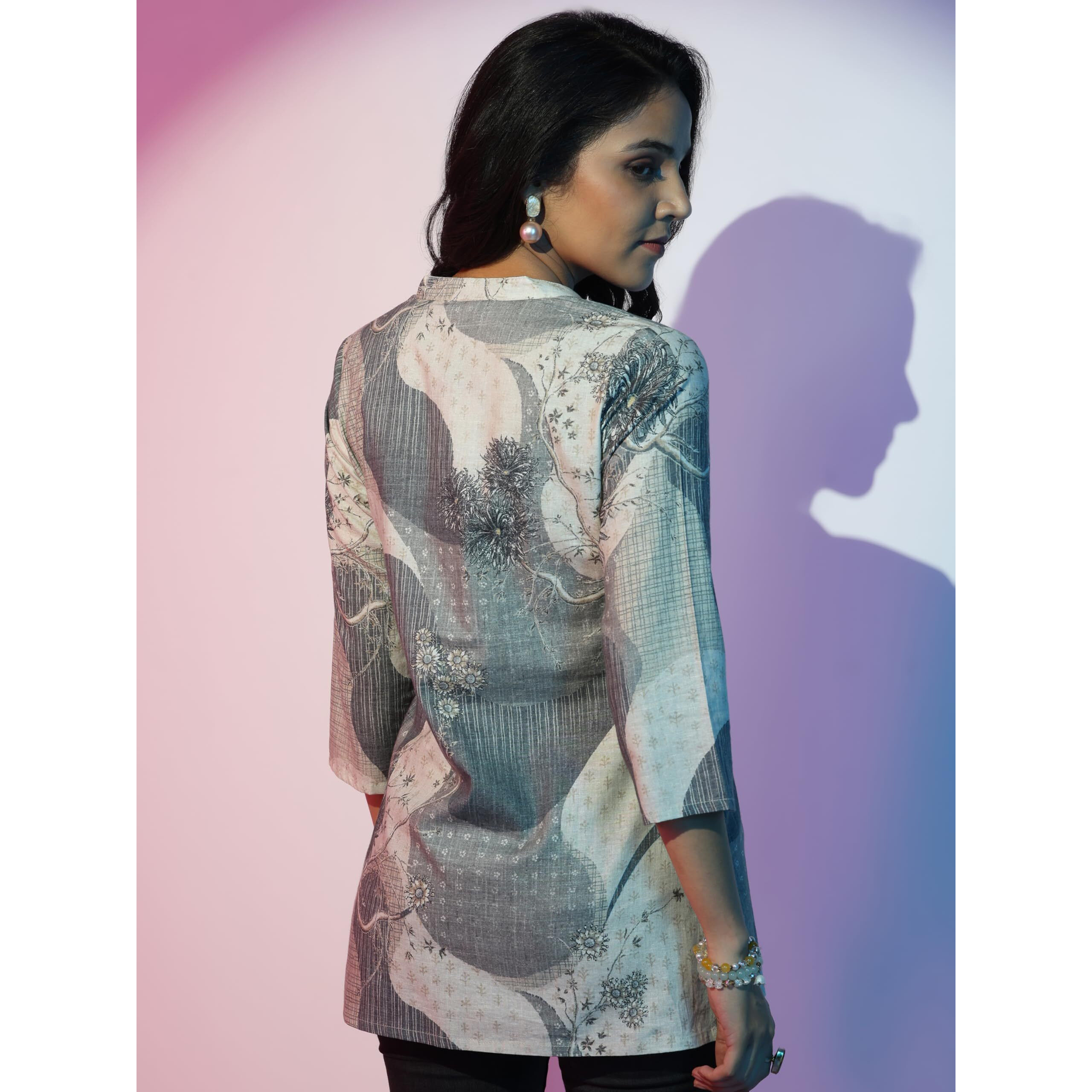 Libas Women's Linen Straight Kurti (58167_Off White