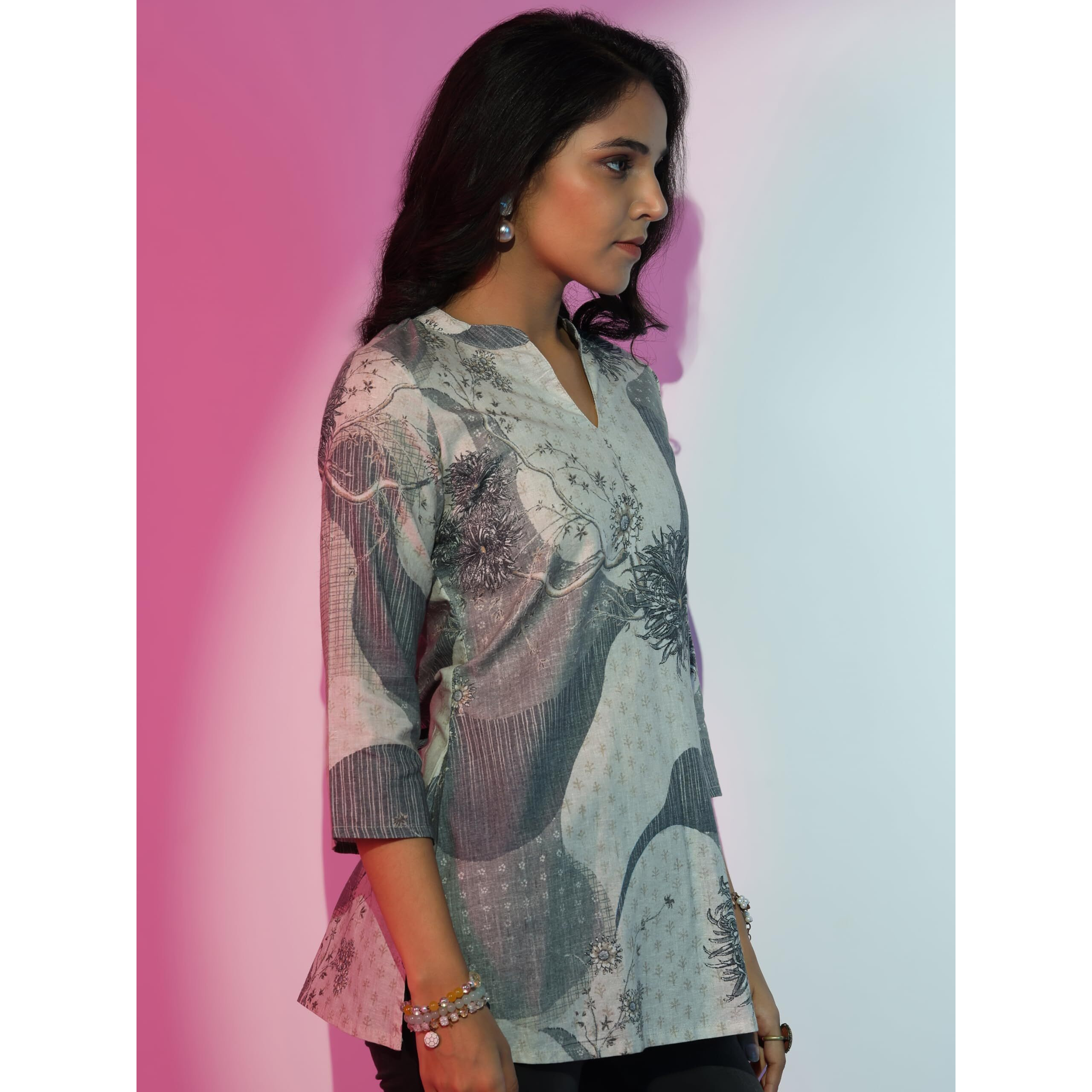 Libas Women's Linen Straight Kurti (58167_Off White
