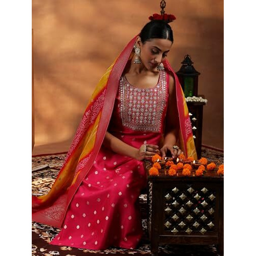 Libas Women's Silk Blend Kurta Set (36867O
