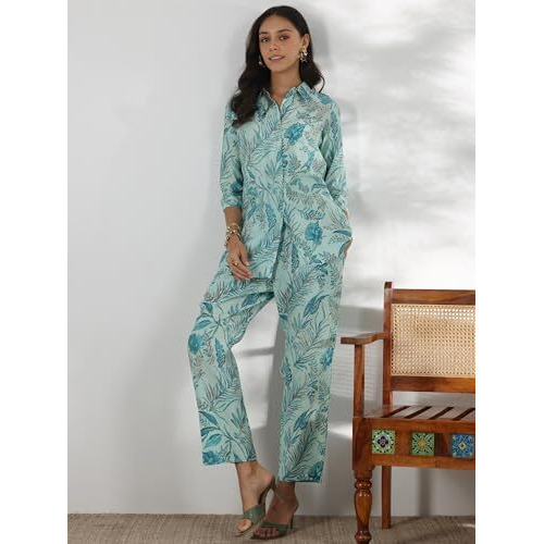 Libas Womens Printed Silk Blend Co-Ord Set For Women