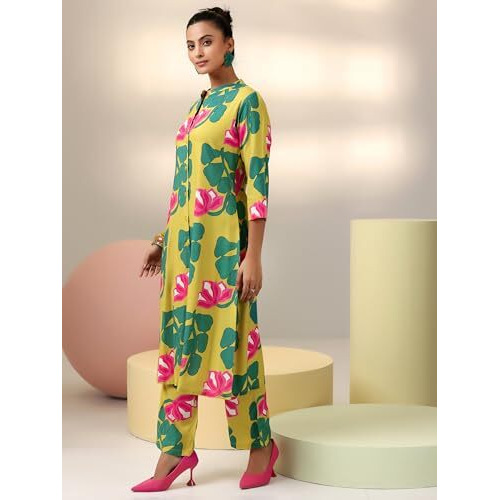 Libas Womens Printed Silk Blend Co-Ord Set For Women