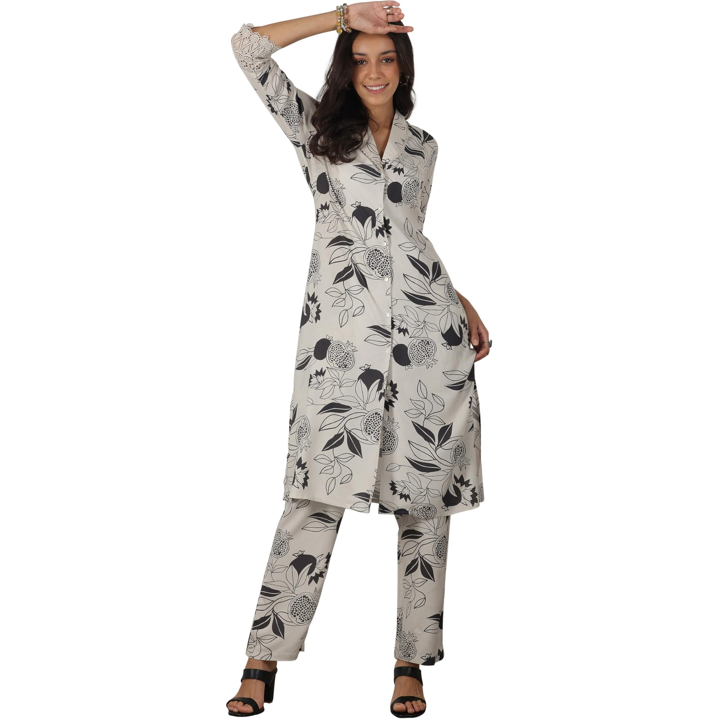 Libas Womens Printed Silk Blend Co-Ord Set For Women