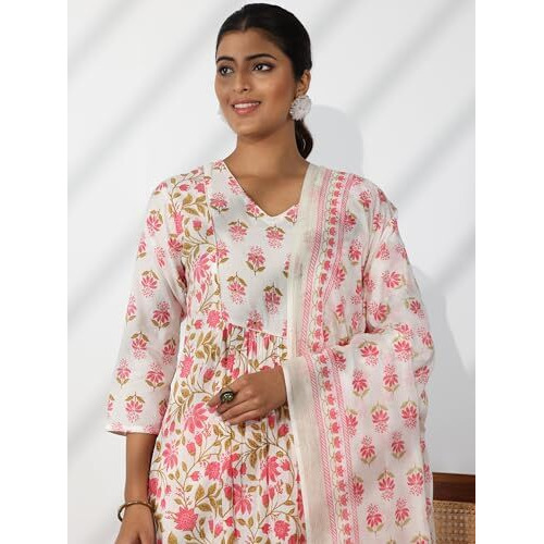 Libas Women's Pure Cotton Kurta Set (48994_White