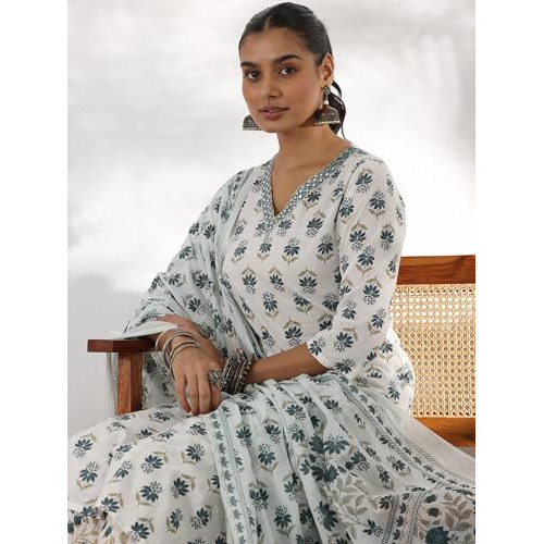 Libas Women's Pure Cotton Kurta Set (48995_White