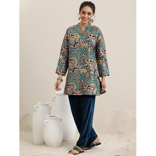 Libas Womens Printed Silk Blend Co-Ord Set For Women