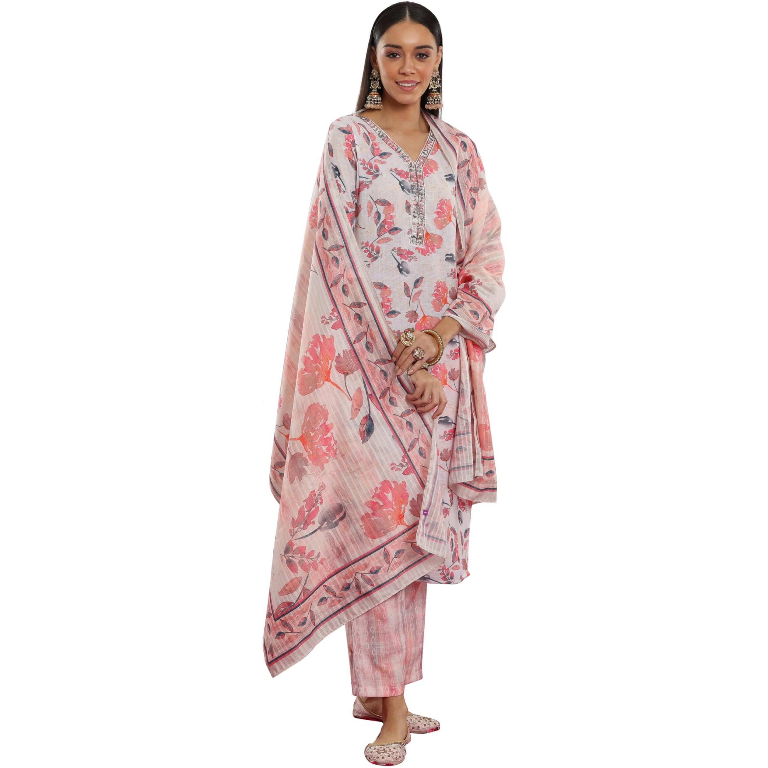 Libas Women's Linen Kurta Set (49051