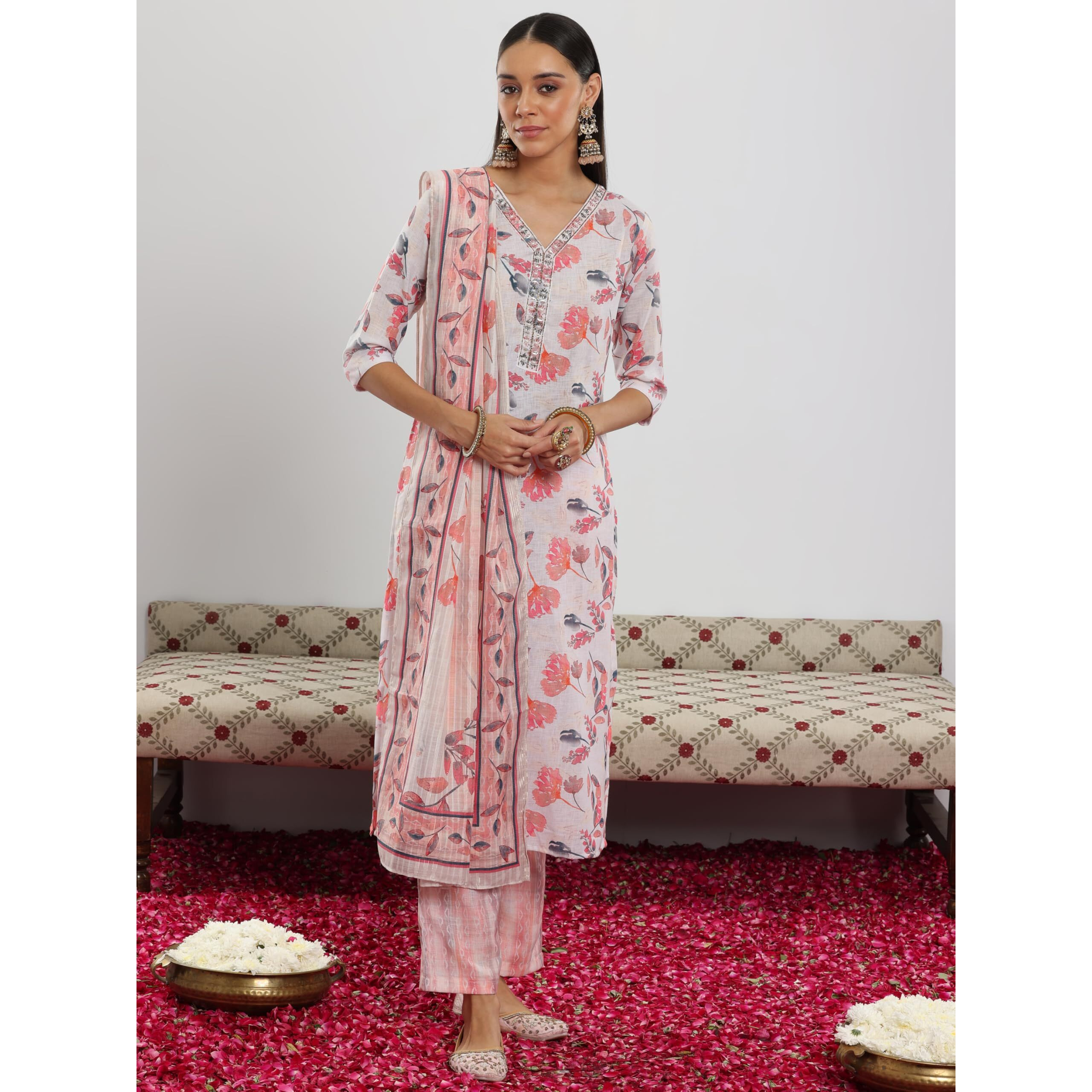 Libas Women's Linen Kurta Set (49051