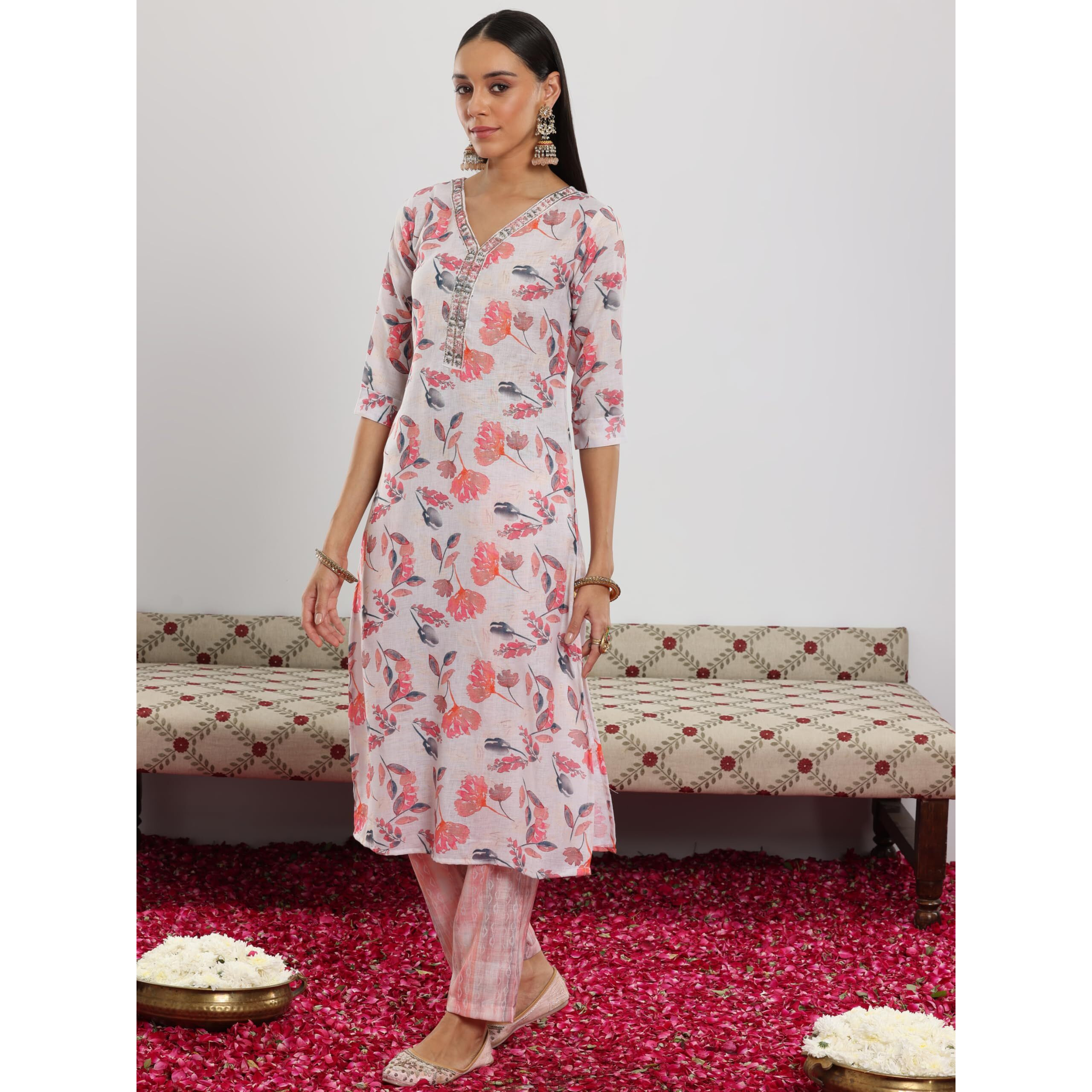 Libas Women's Linen Kurta Set (49051