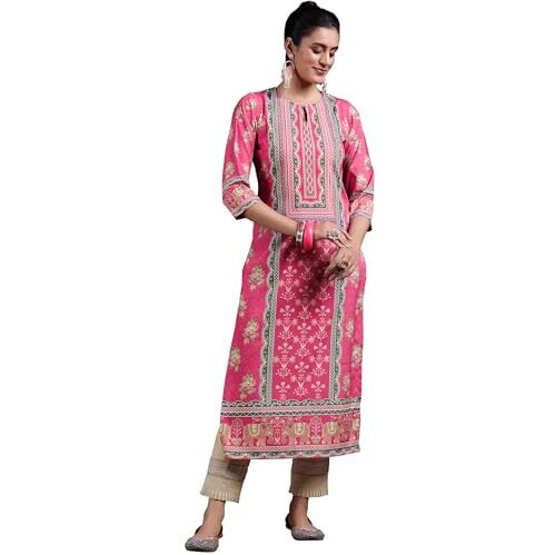 Libas Women's Crepe Regular Kurta (29260_Peach