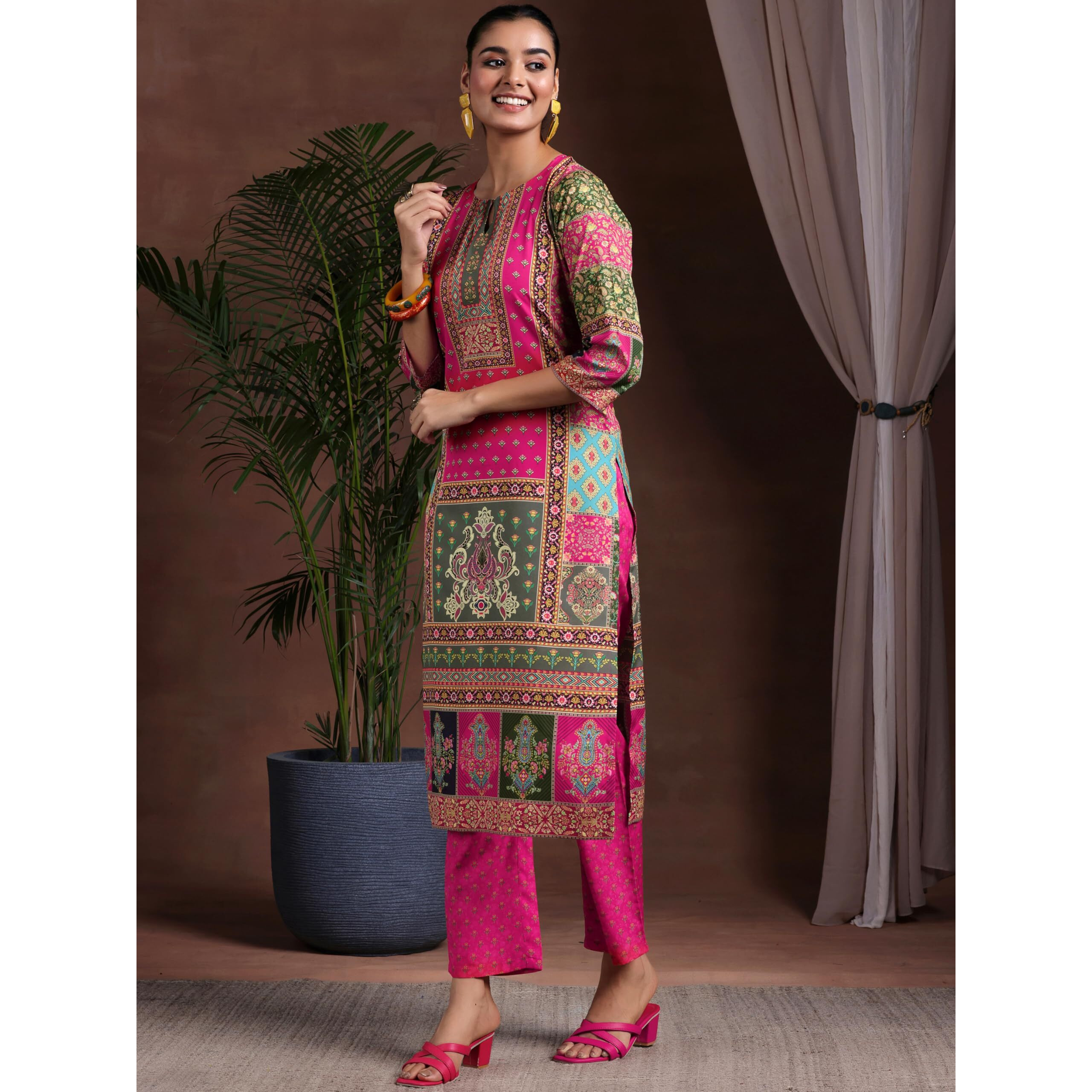 Libas Women's Poly Crepe Kurta Set (36955_Multi