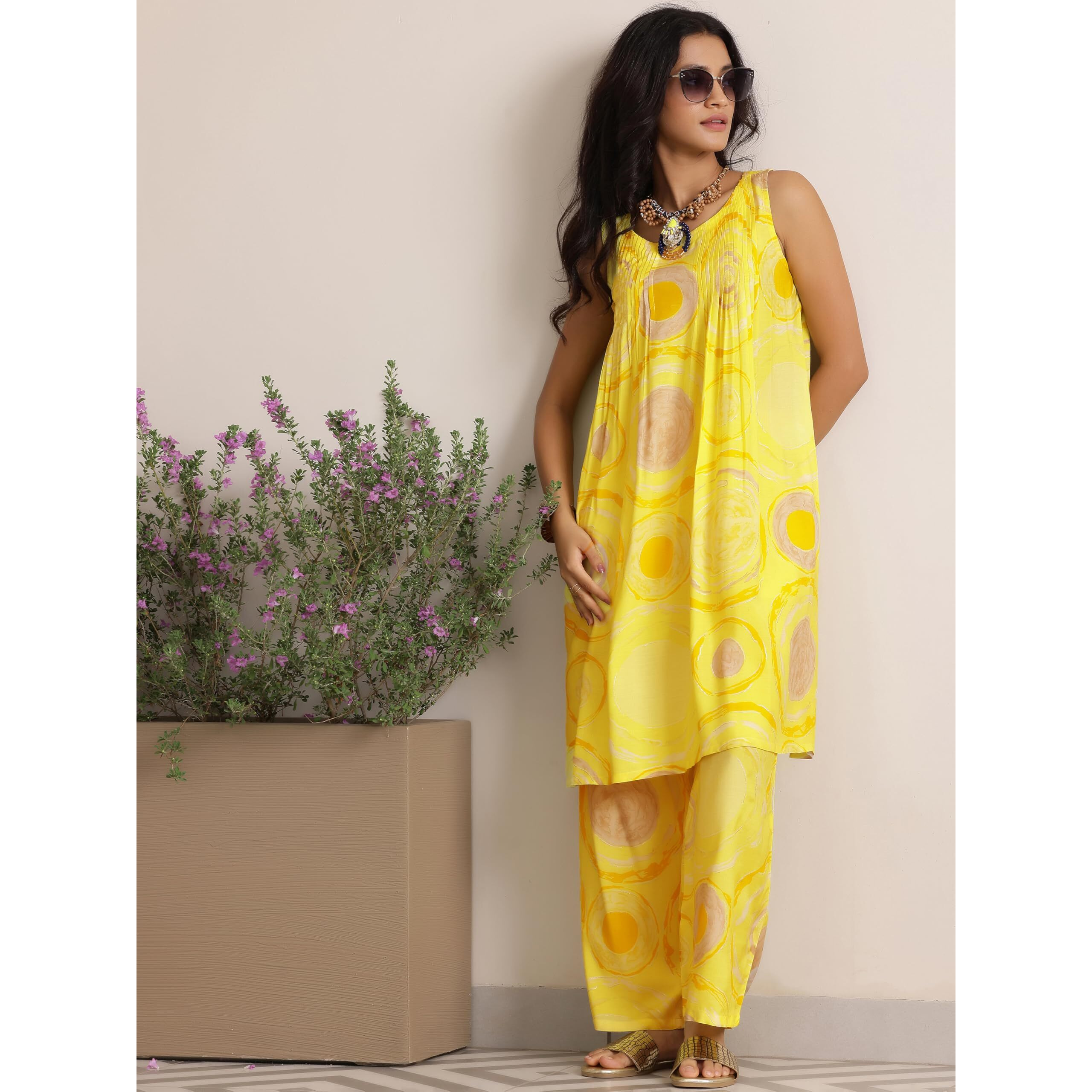Libas Womens Printed Silk Blend Co-Ord Set For Women