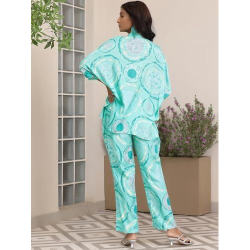 Libas Womens Printed Silk Blend Co-Ord Set For Women