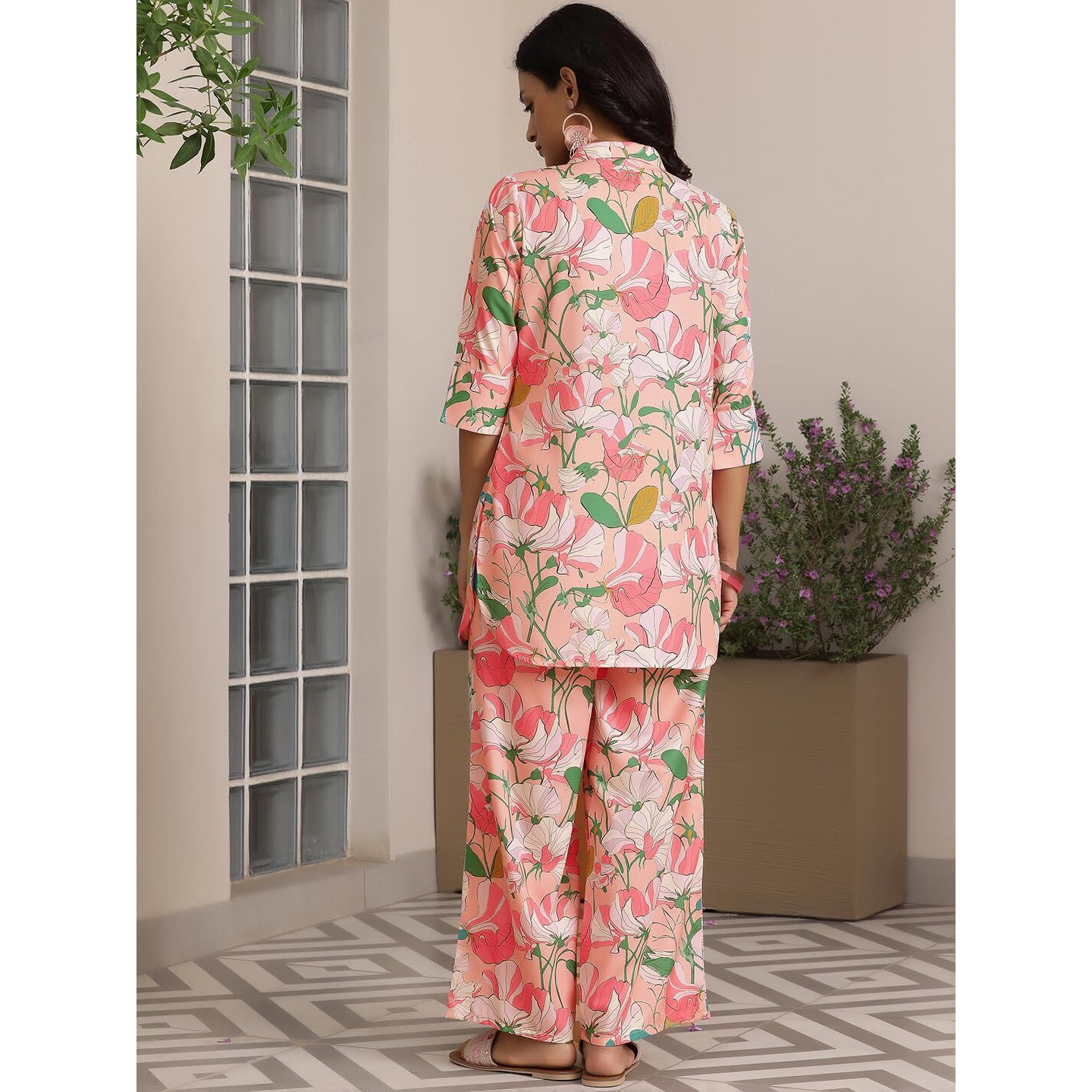 Libas Womens Printed Silk Blend Co-Ord Set For Women