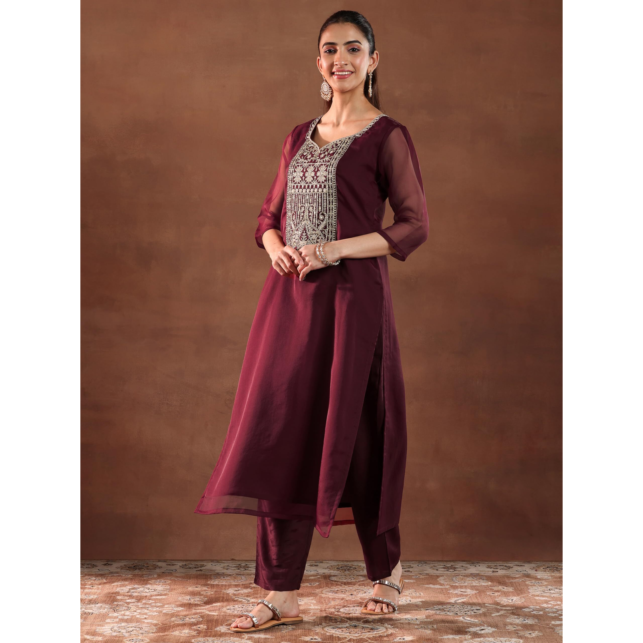 Libas Women's Organza Kurta Set (49239