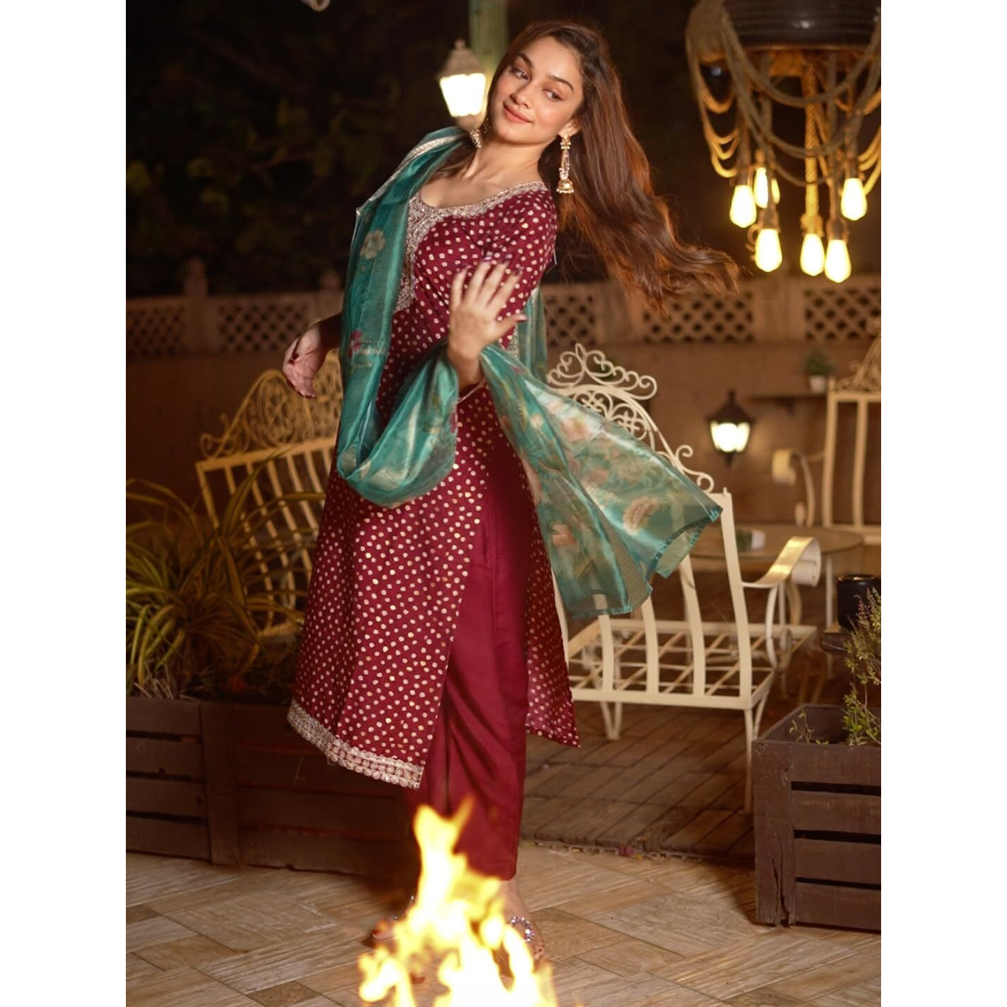 Libas Women's Silk Blend Kurta Set (49271