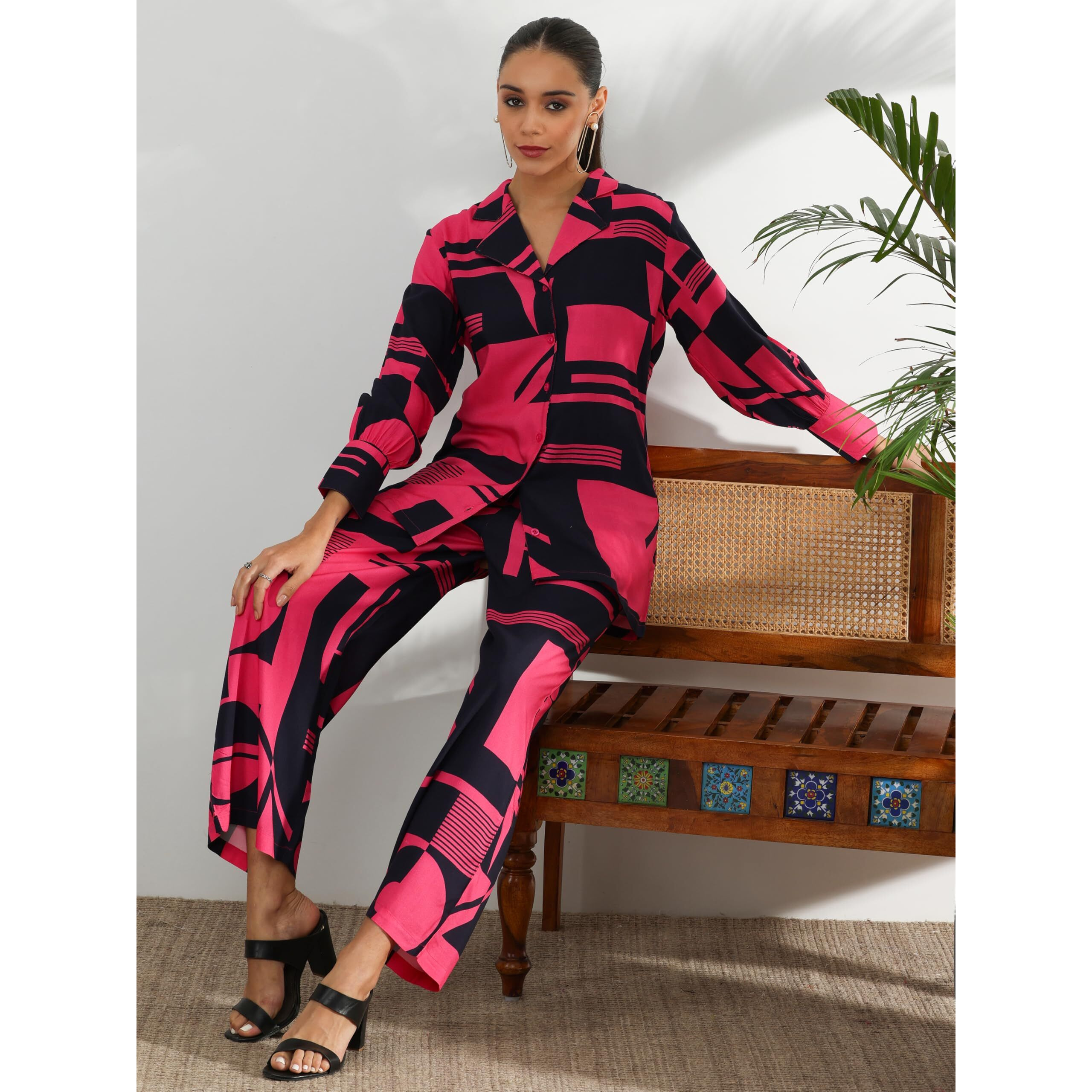 Libas Womens Printed Viscose Co-Ord Set For Women