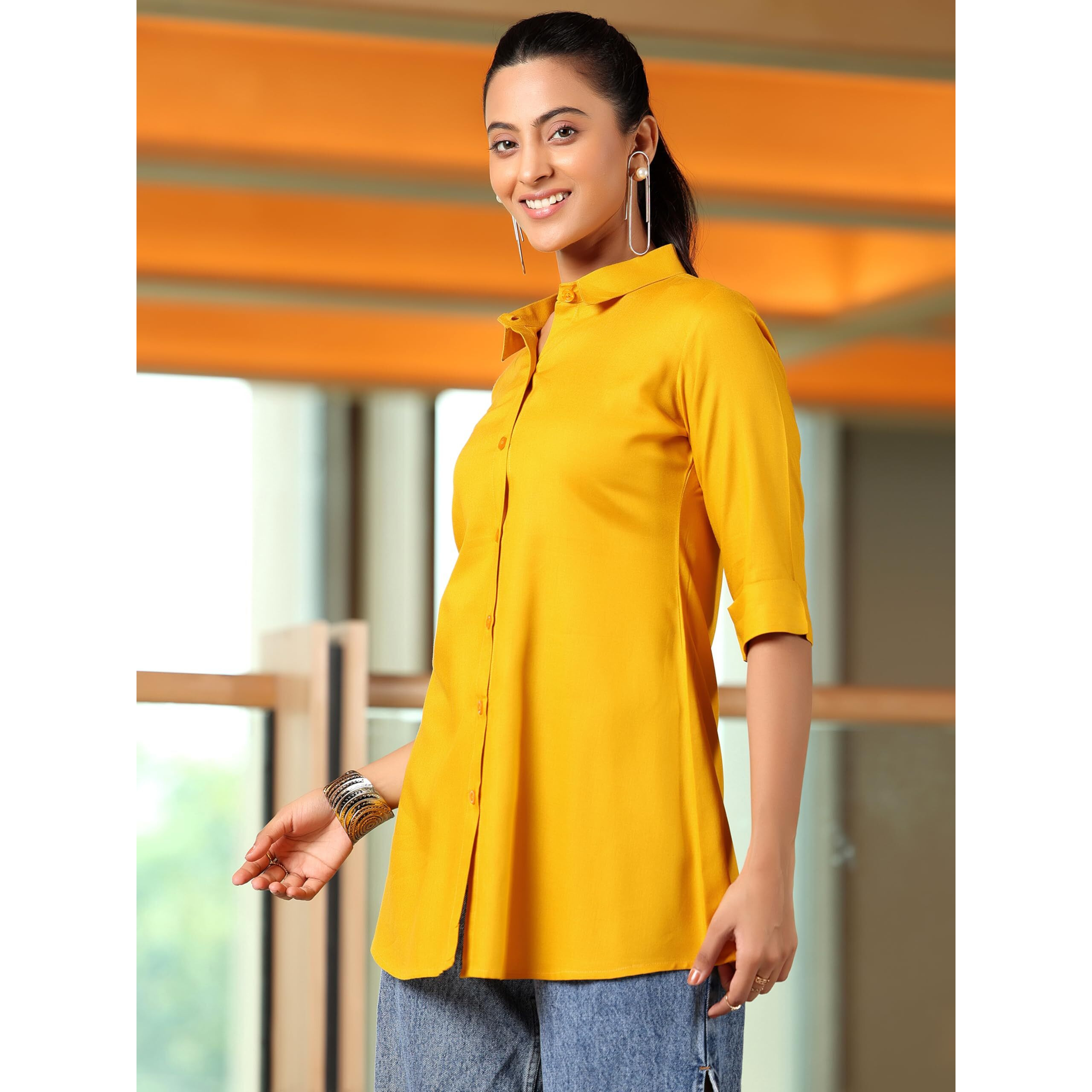 Libas Women's Straight Tunics (58222_Mustard