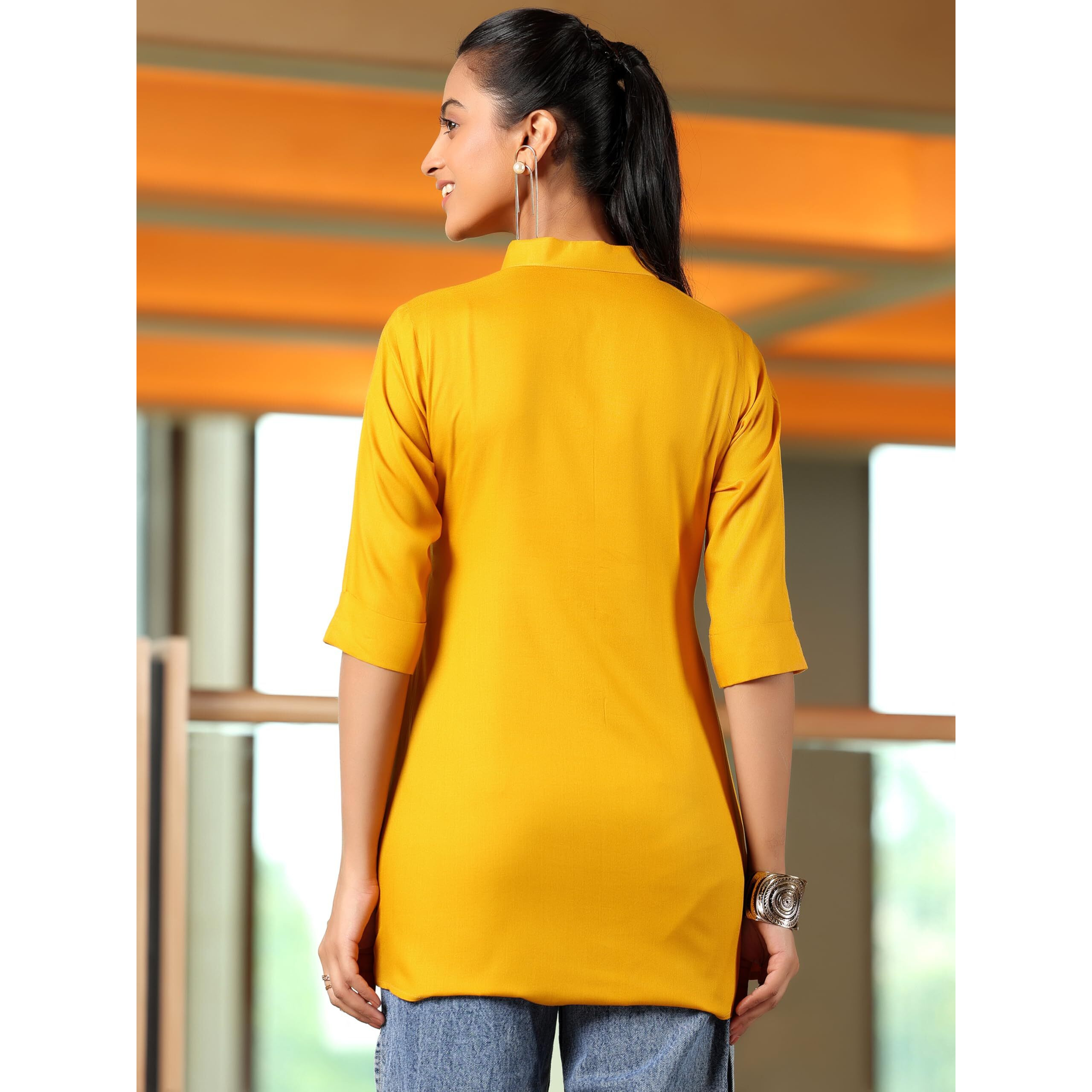 Libas Women's Straight Tunics (58222_Mustard