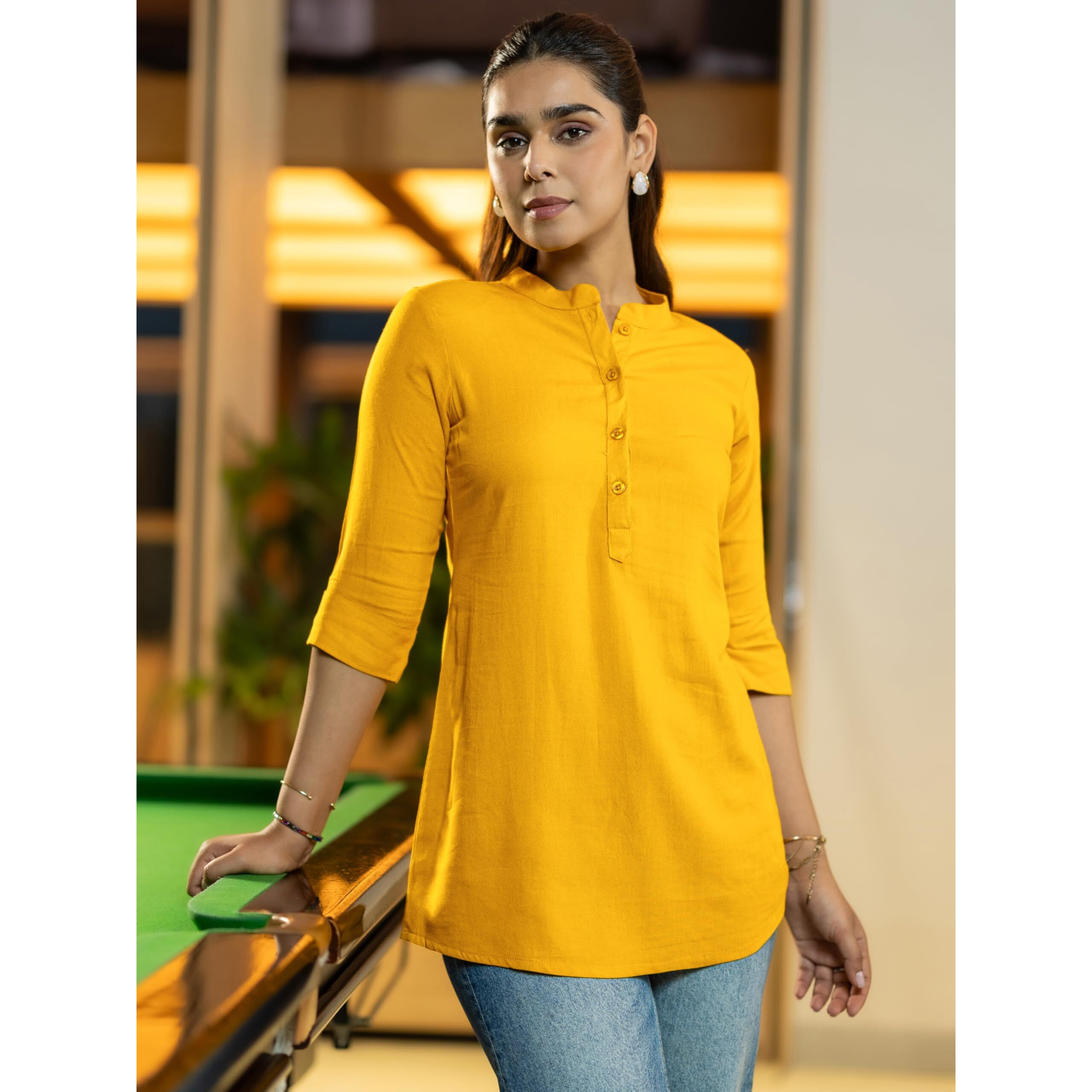 Libas Women's Straight Tunics (58228_Mustard