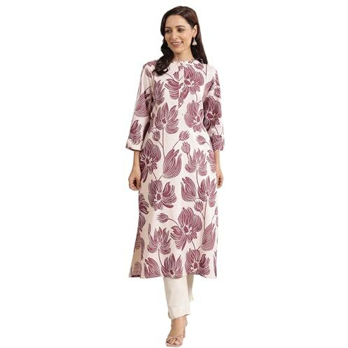 Libas Women's Cotton Kurta (29420O_Mauve_L)