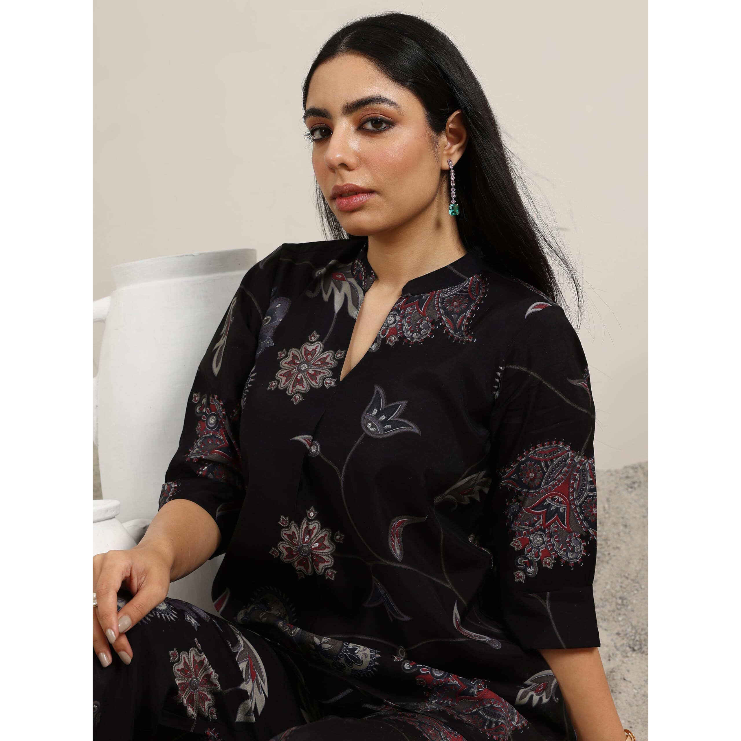 Libas Womens Printed Silk Blend Co-Ord Set For Women