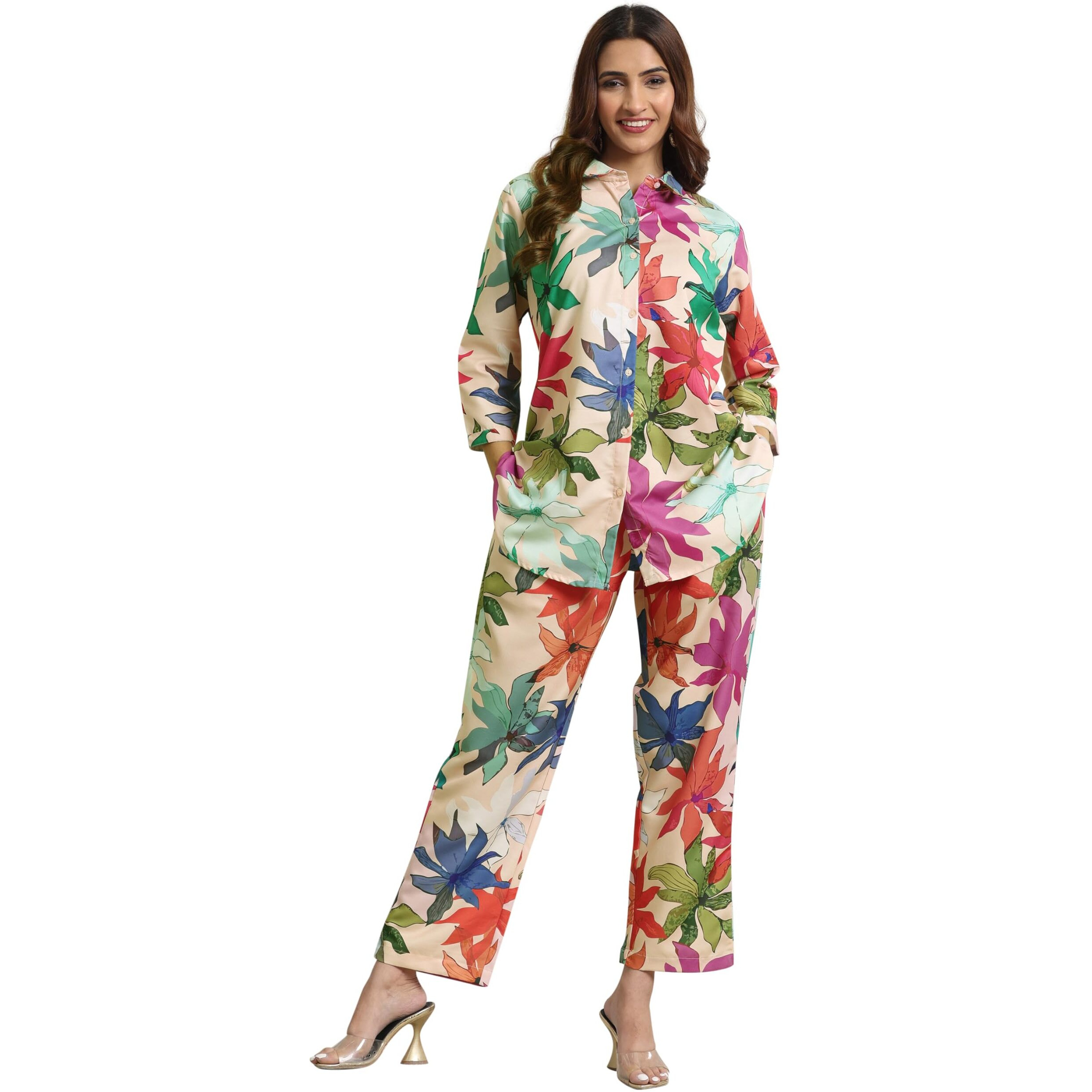 Libas Womens Printed Cotton Blend Co-Ord Set For Women