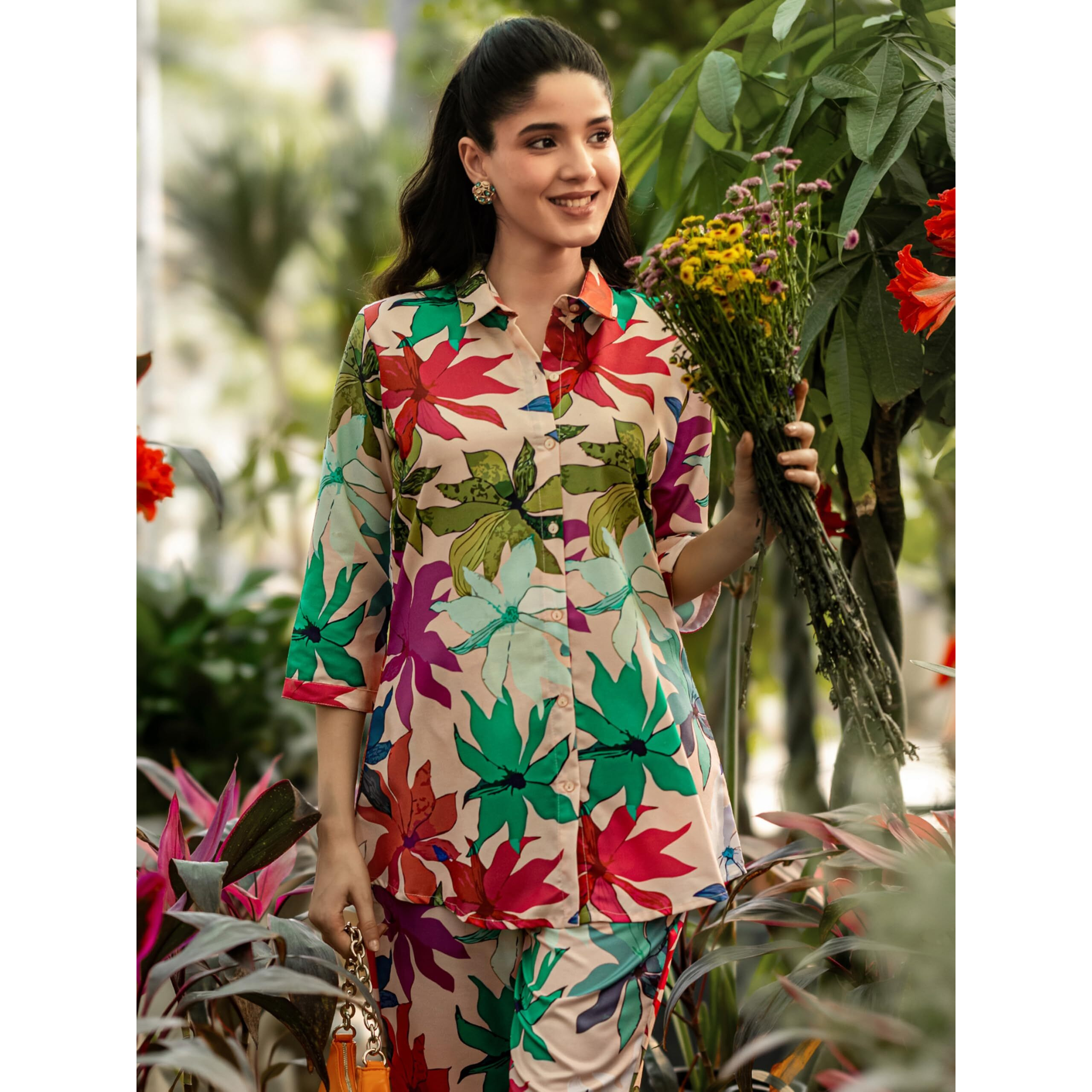 Libas Womens Printed Cotton Blend Co-Ord Set For Women