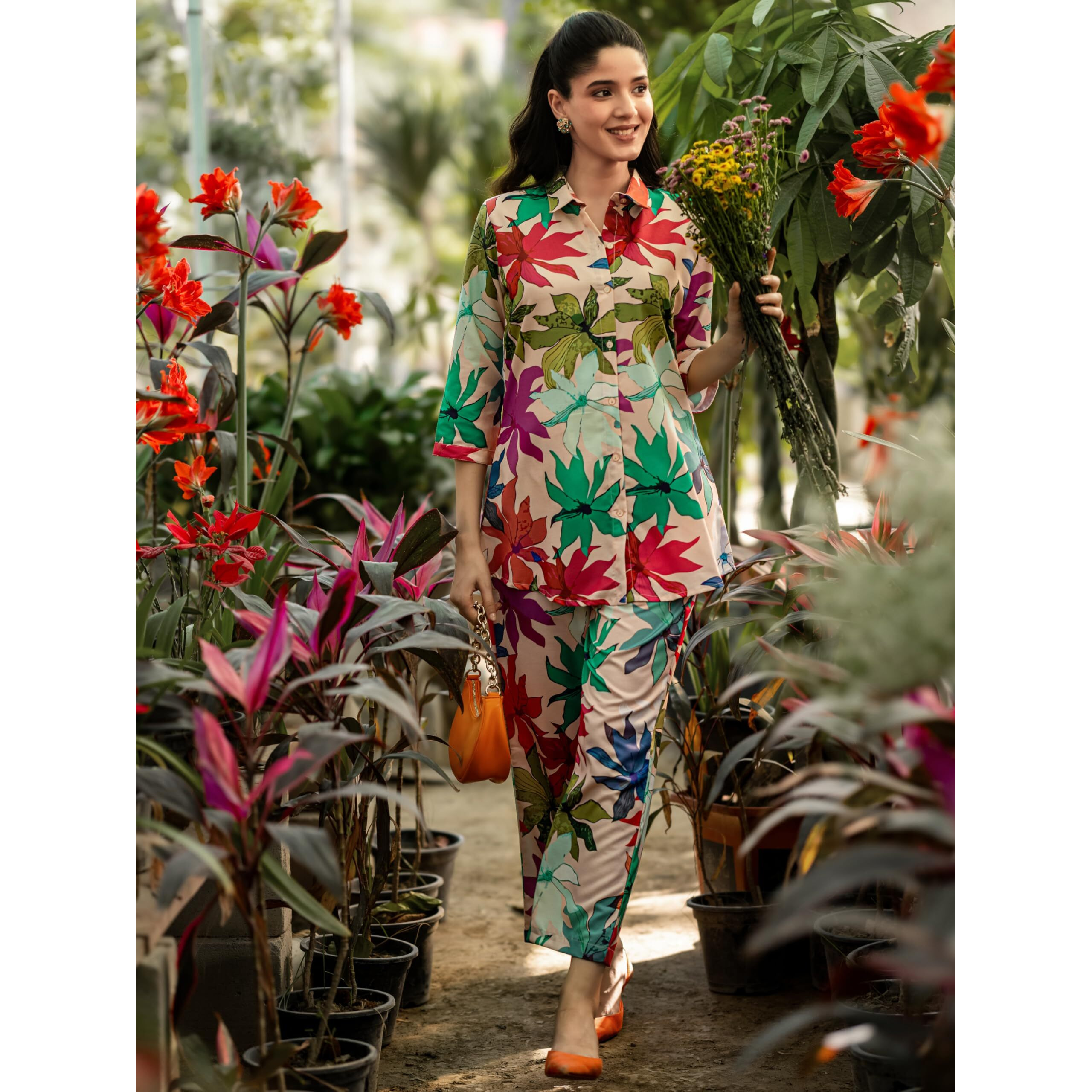 Libas Womens Printed Cotton Blend Co-Ord Set For Women