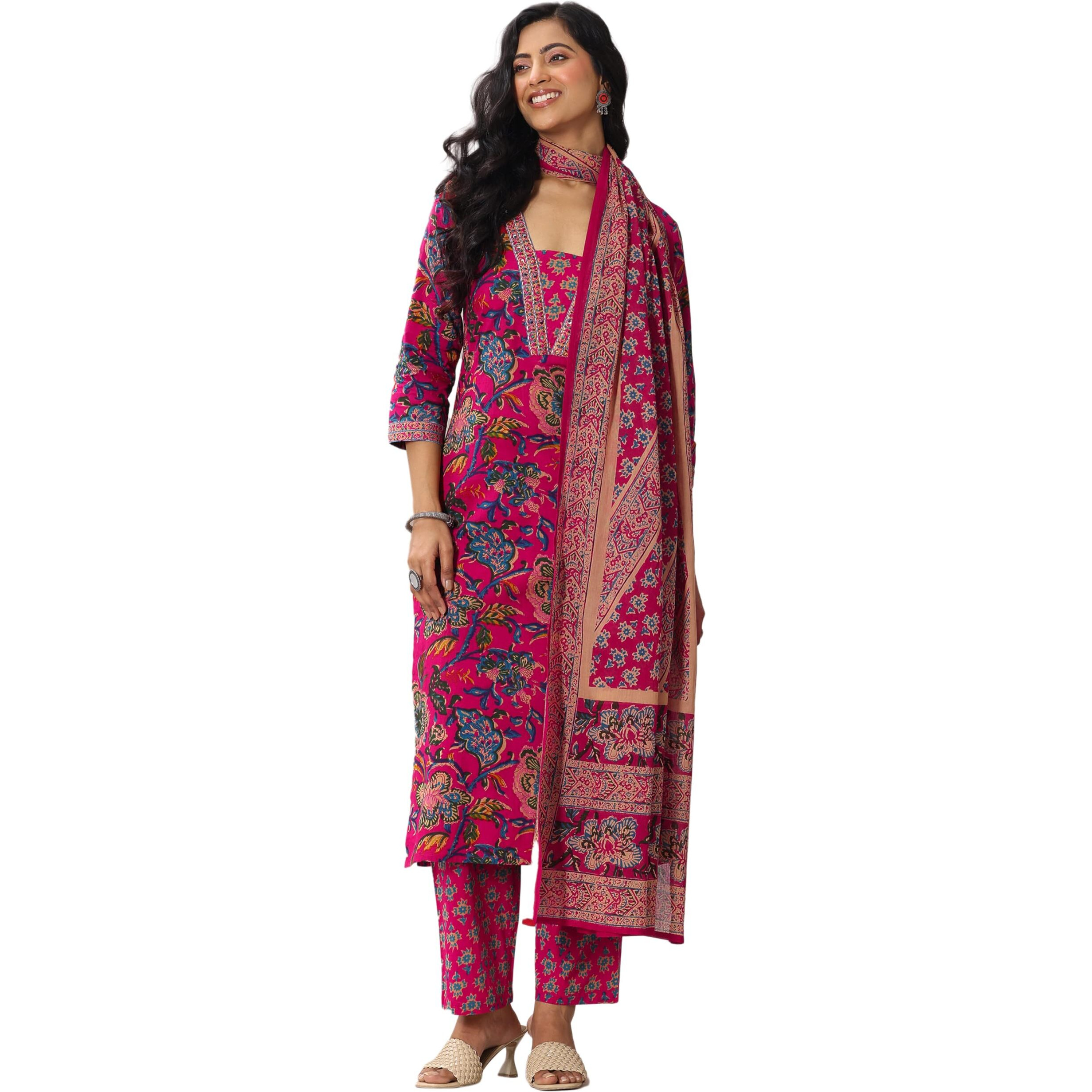 Libas Women's Cotton Kurta Sets (99055O_Pink_S)