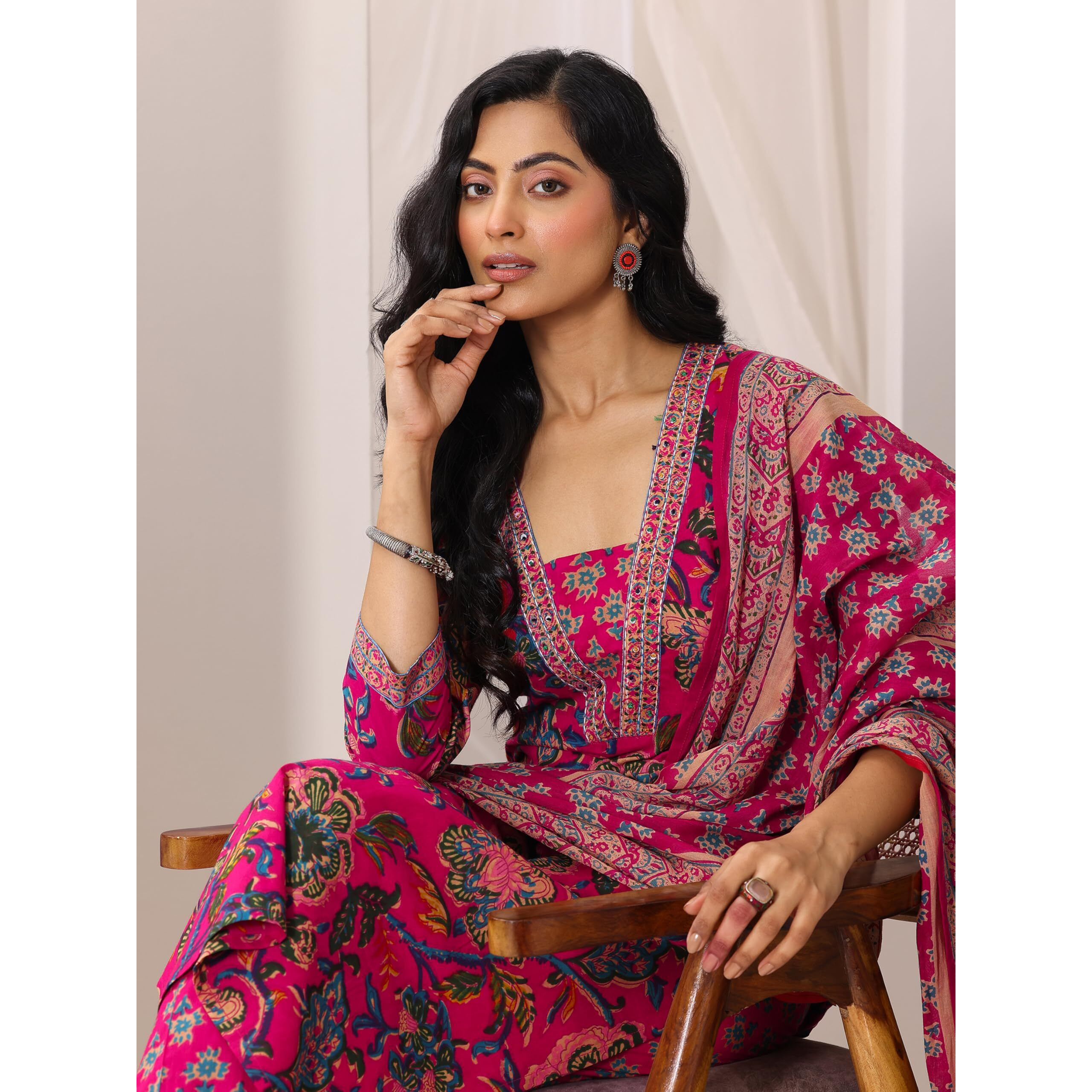 Libas Women's Cotton Kurta Sets (99055O_Pink_S)
