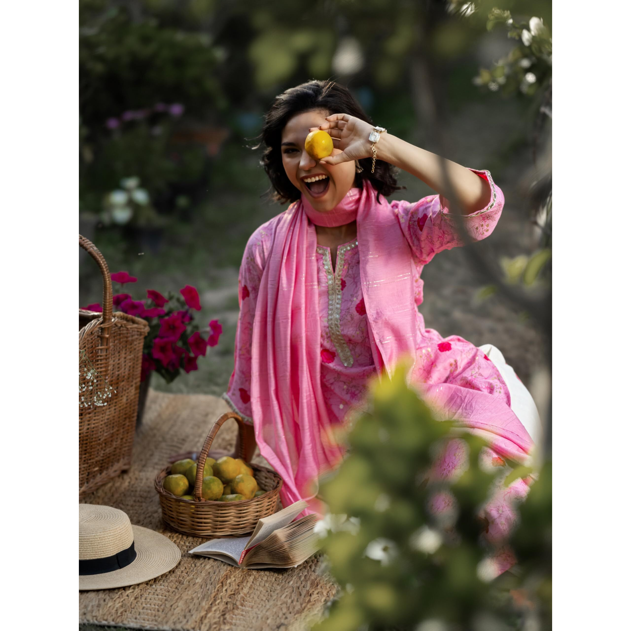Libas Women's Cotton Blend Kurta Sets (400067O_Pink_M)
