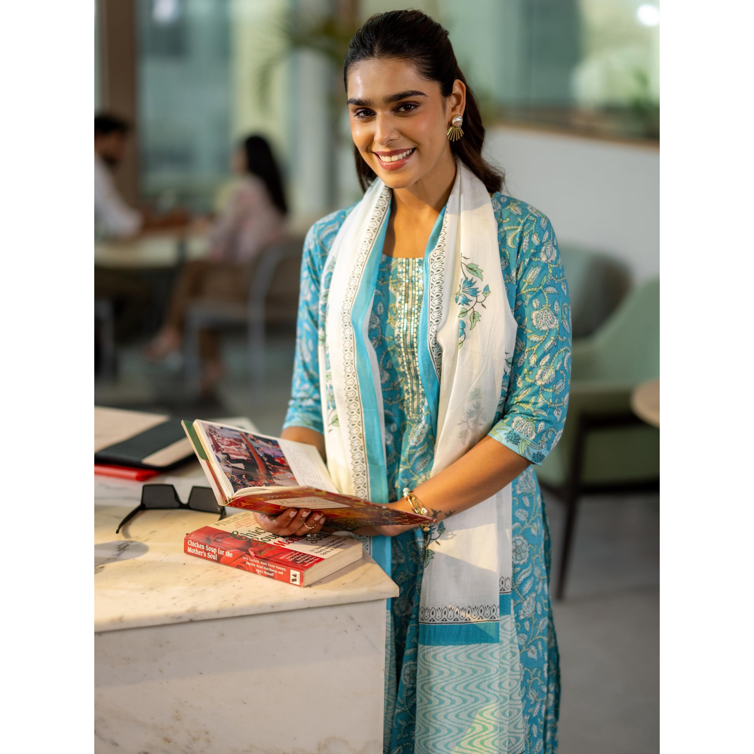 Libas Women's Cotton Kurta Sets (400076O_Blue_S)